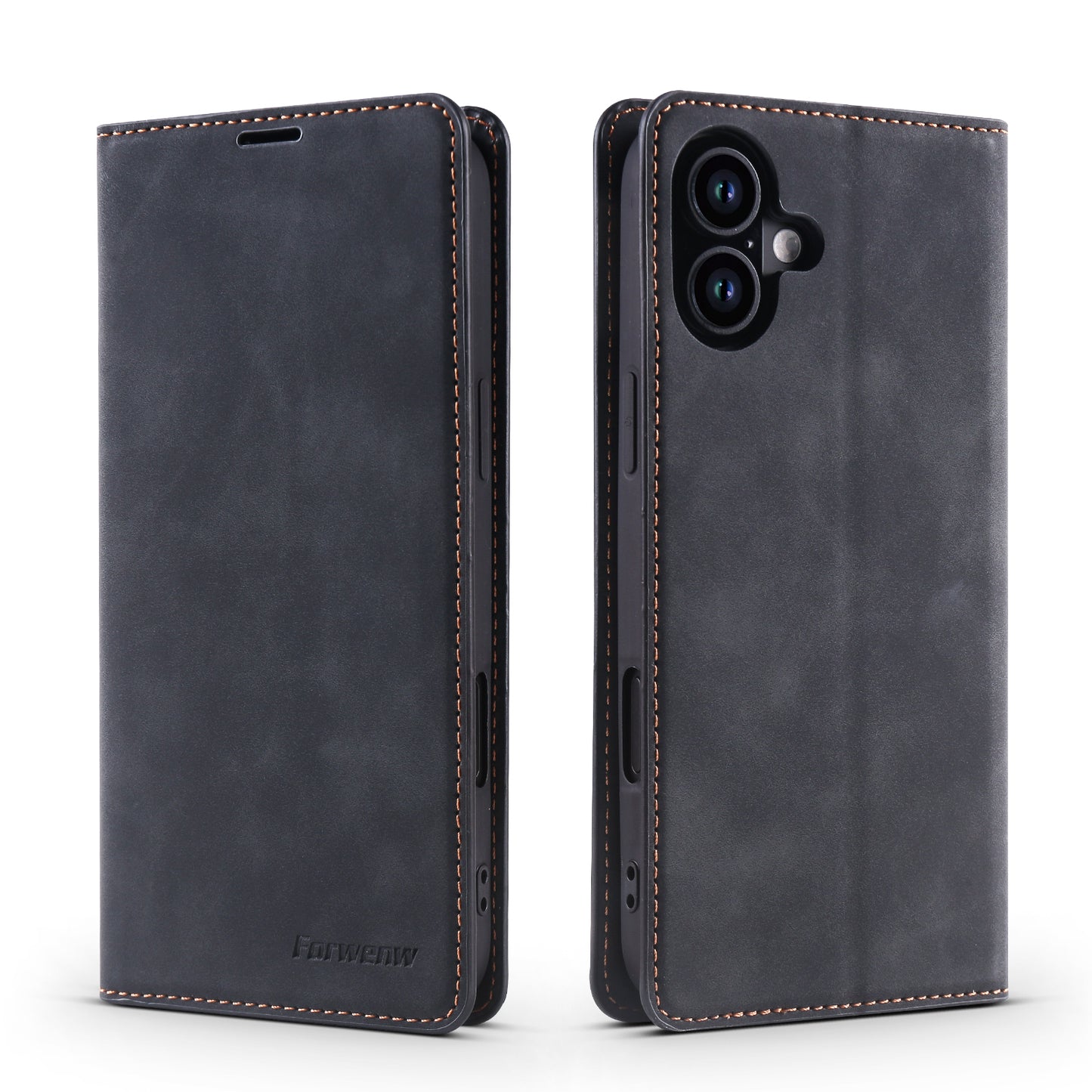 Illusion Slim Retro Leather iPhone 16 Case Magnetic