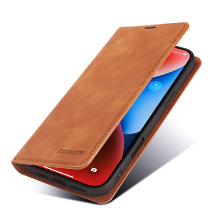 Illusion Slim Retro Leather iPhone 16 Case Magnetic