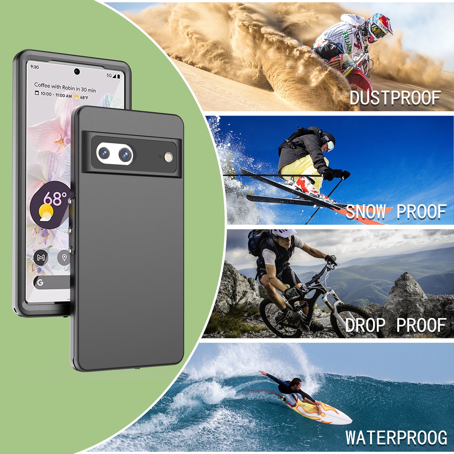 Twill Swimming IP68 Waterproof Google Pixel 7 Case Clear