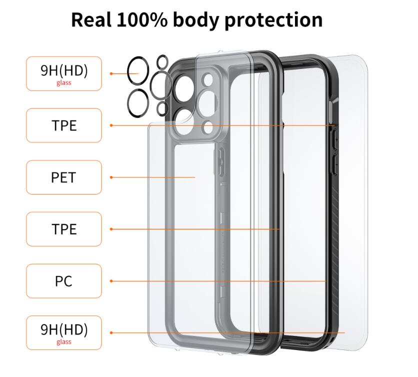 Twill Swimming IP68 Waterproof iPhone 15 Pro Case Magsafe