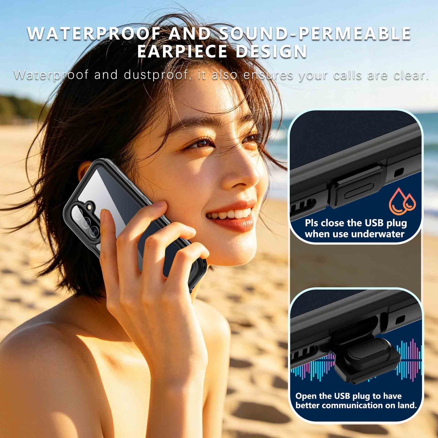 Ultramarine Technology Full-Body IP68 Waterproof Phone Case Shockproof & Ultra HD Clear - Galaxy A27
