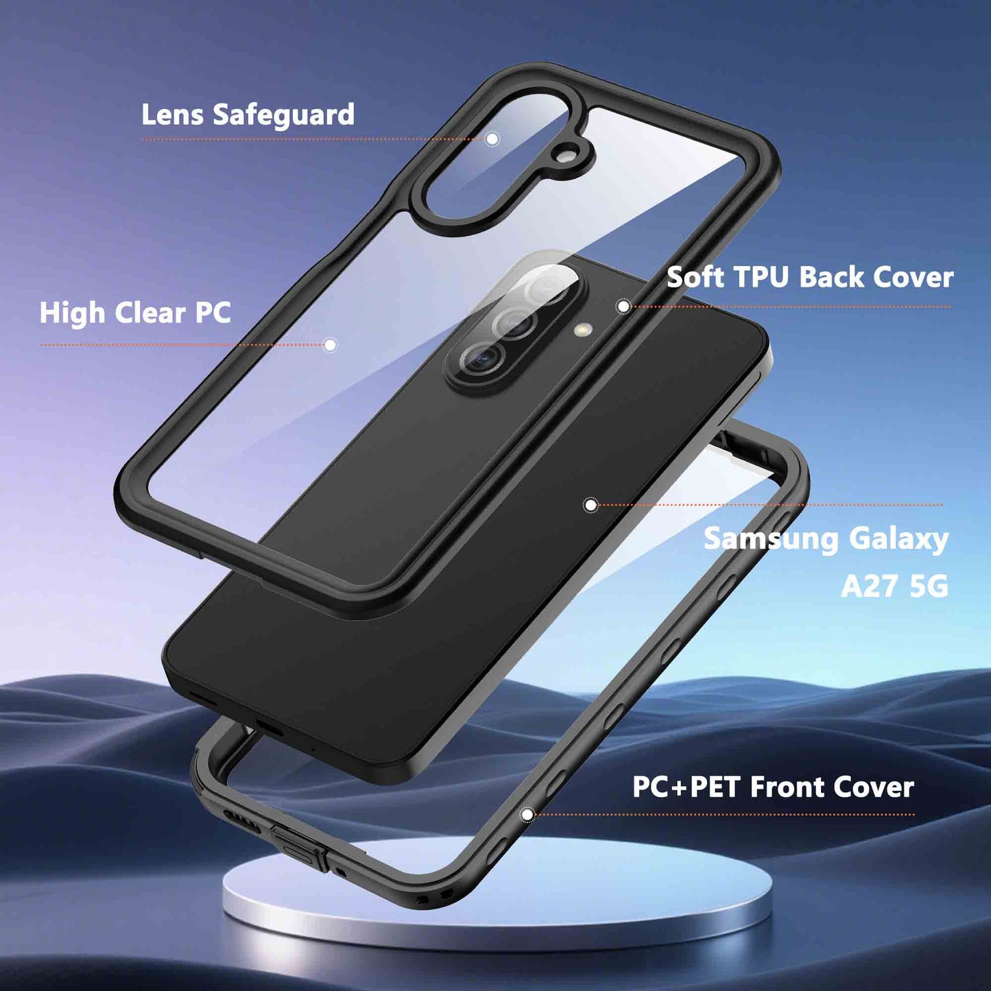 Ultramarine Technology Full-Body IP68 Waterproof Phone Case Shockproof & Ultra HD Clear - Galaxy A27