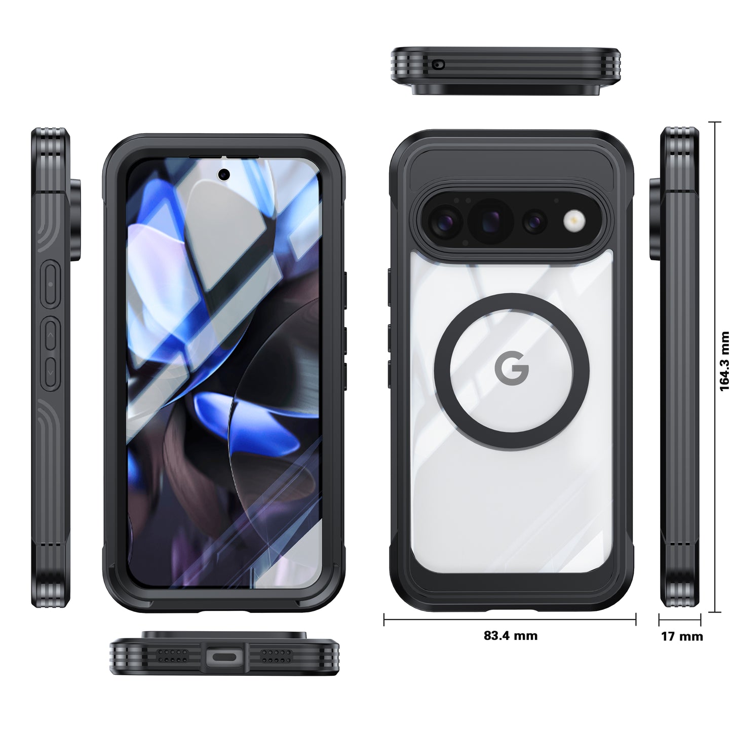 Ultramarine Technology 360 Full-Body Protection MagSafe Rugged Series Phone Case | Clear - Google Pixel 11