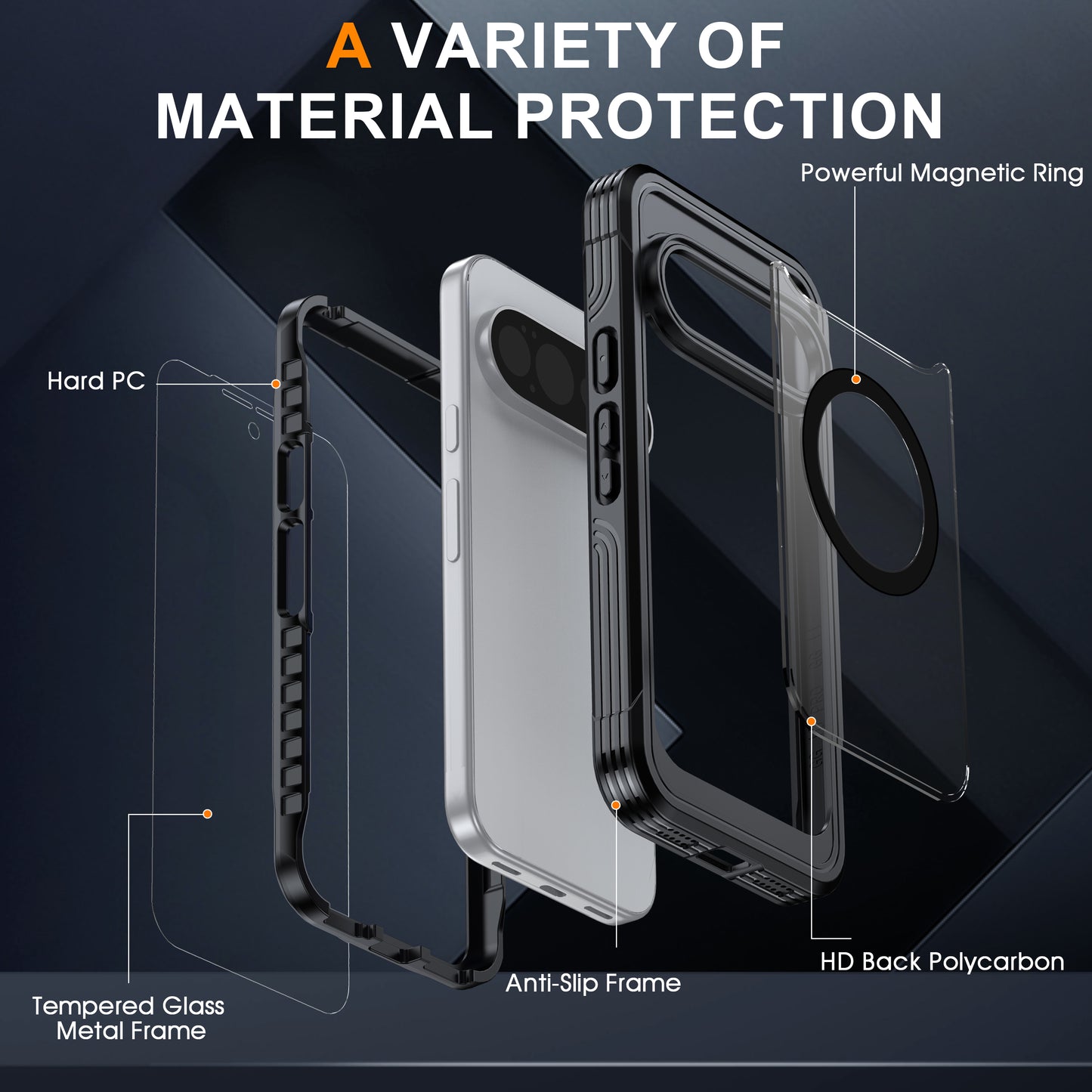 Ultramarine Technology 360 Full-Body Protection MagSafe Rugged Series Phone Case | Clear - Google Pixel 11