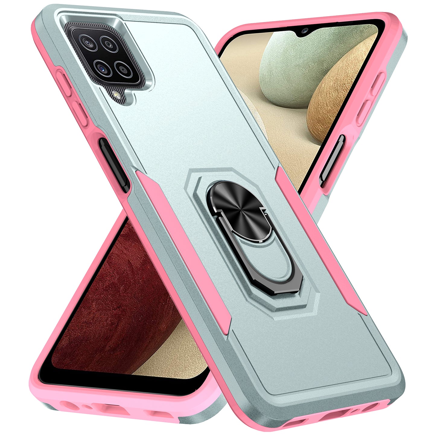 Pioneer Galaxy A12 Case Rotating Ring Stand