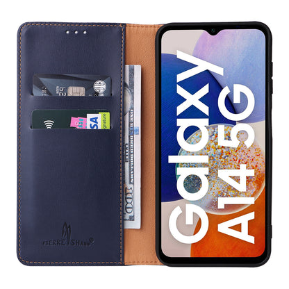 PU Leather Galaxy A14 Case Wallet Stand Texture Deluxe