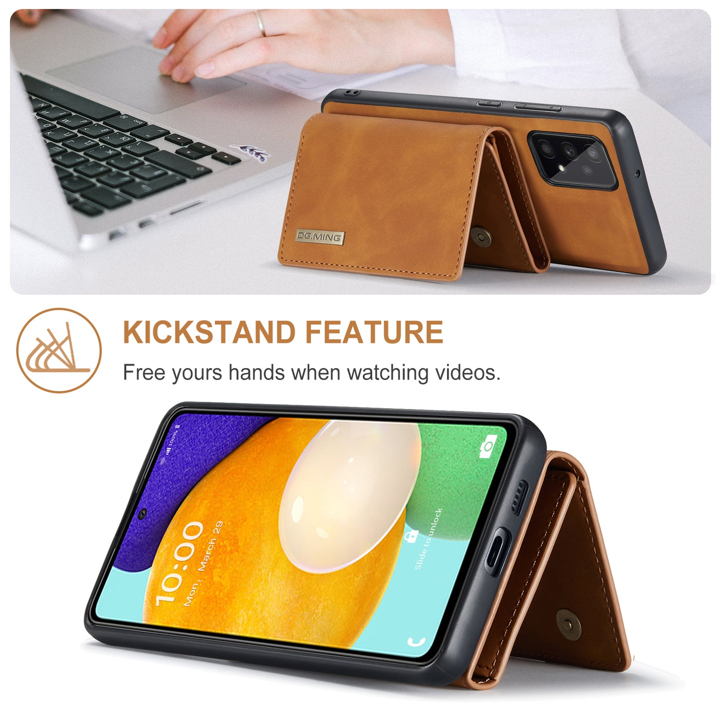 Retro Detachable Fold Wallet Galaxy A53 Case Magnetic Clip