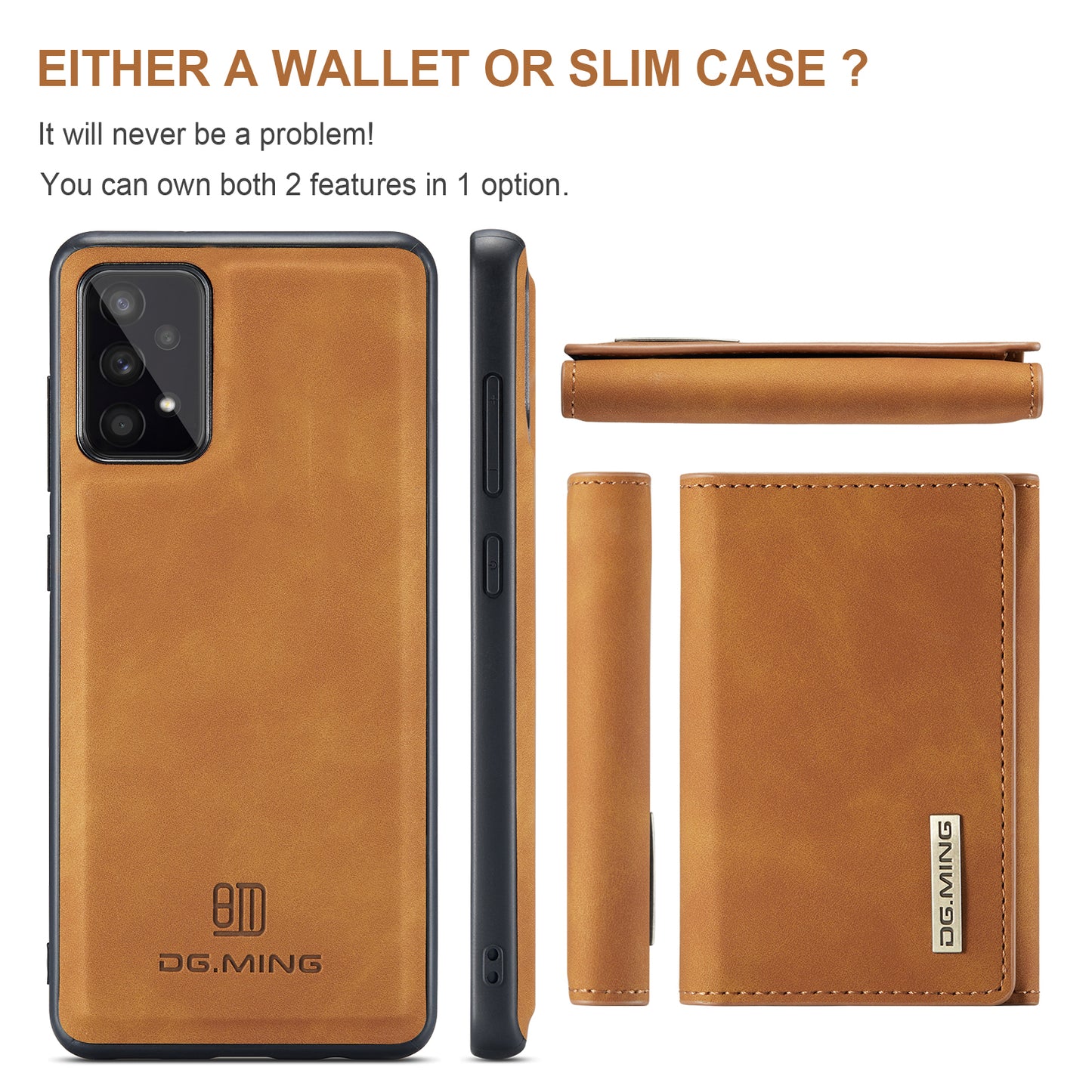 Retro Detachable Fold Wallet Galaxy A53 Case Magnetic Clip