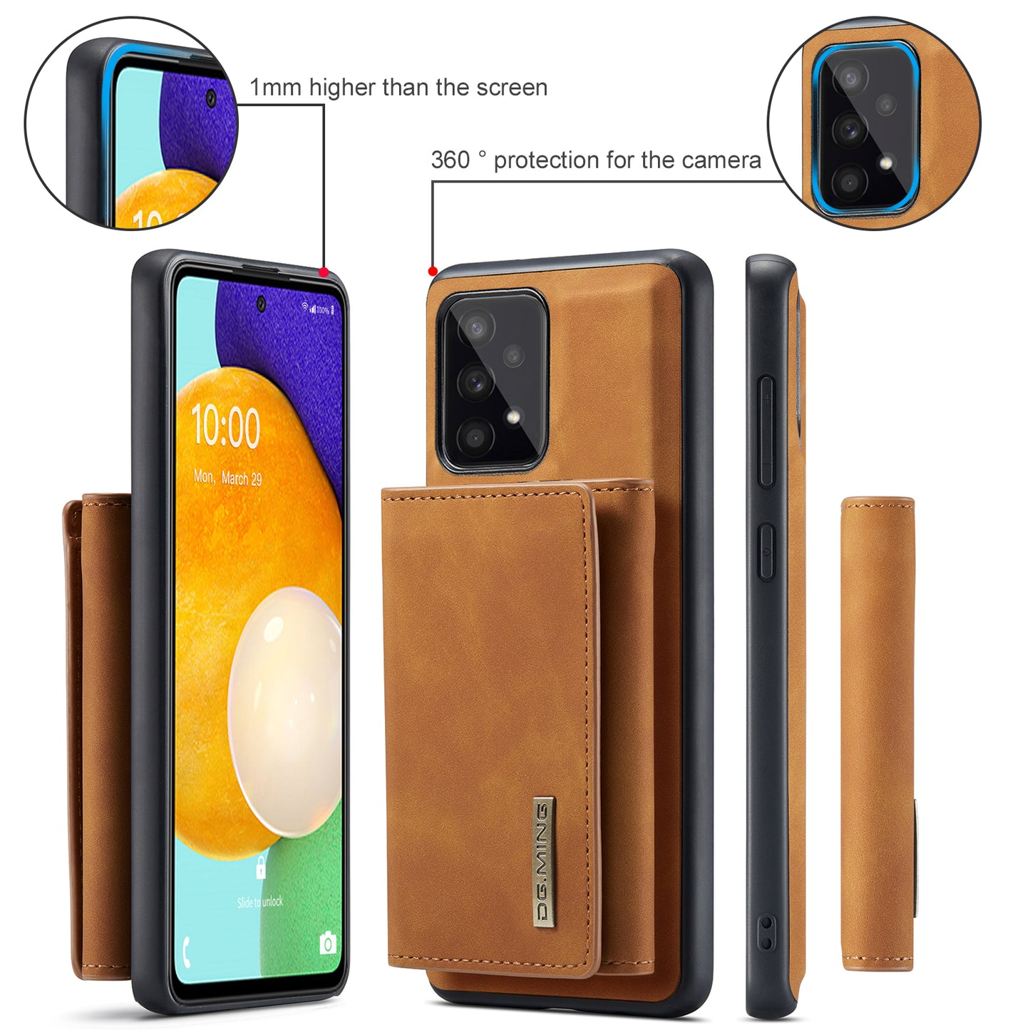 Retro Detachable Fold Wallet Galaxy A53 Case Magnetic Clip