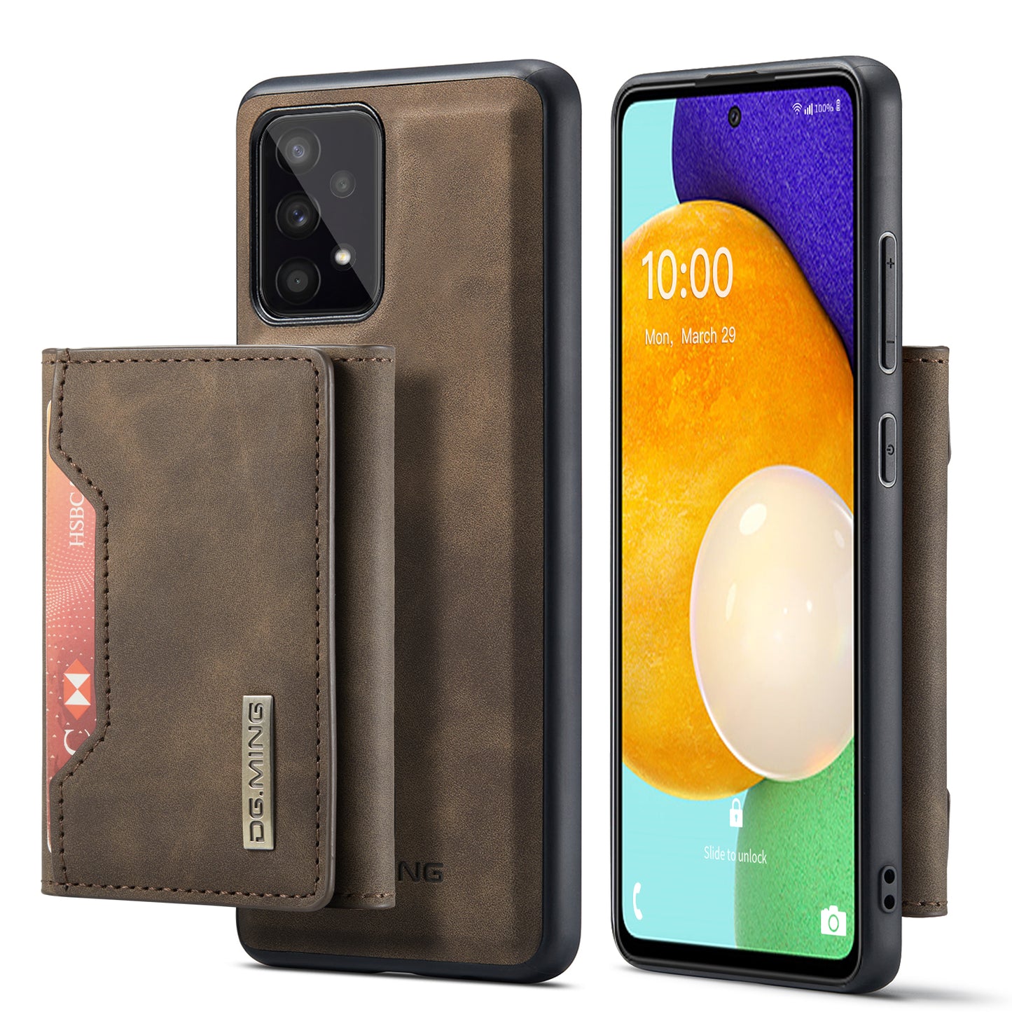 Retro Detachable Fold Card Holder Galaxy A53 Case Magnetic Clip