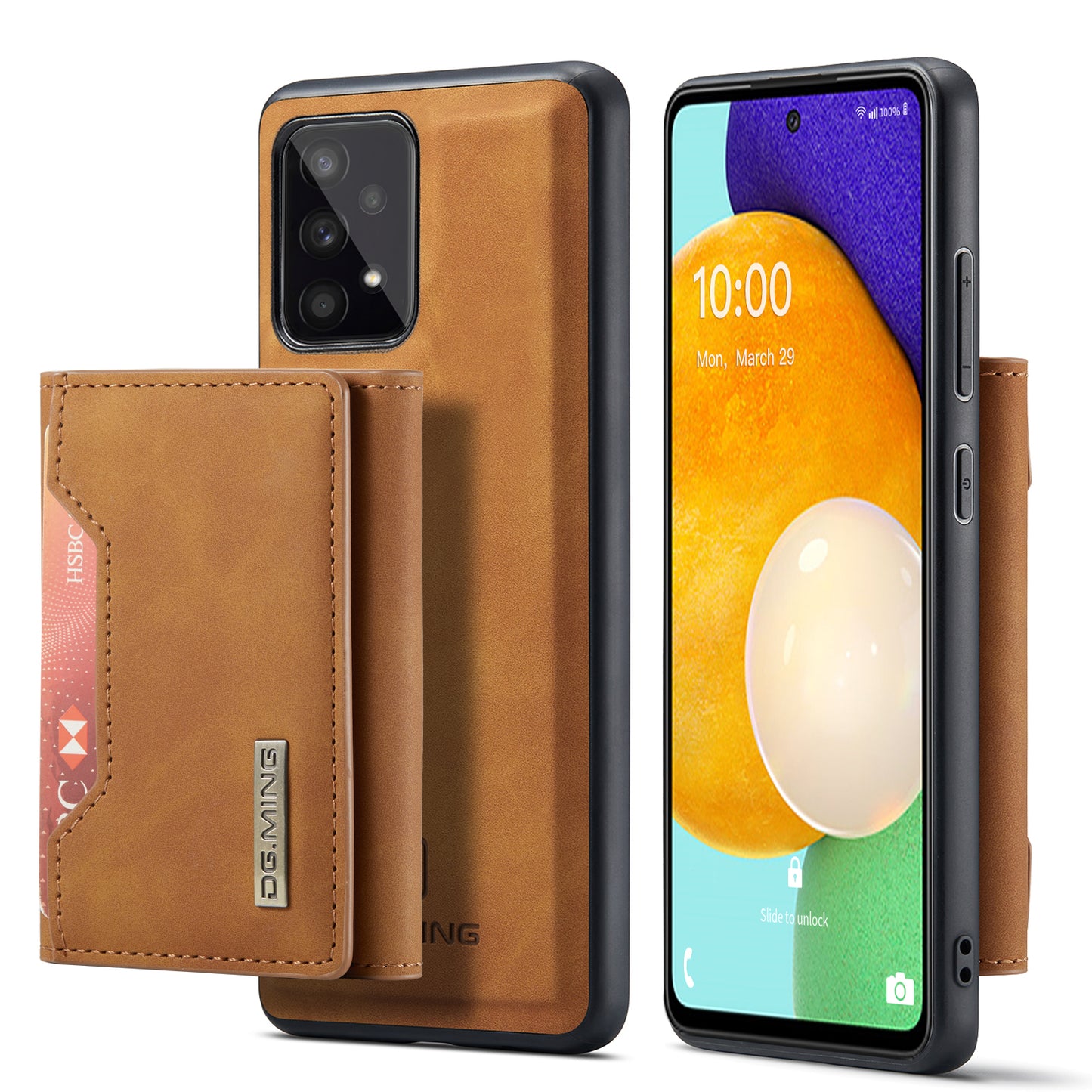 Retro Detachable Fold Card Holder Galaxy A53 Case Magnetic Clip