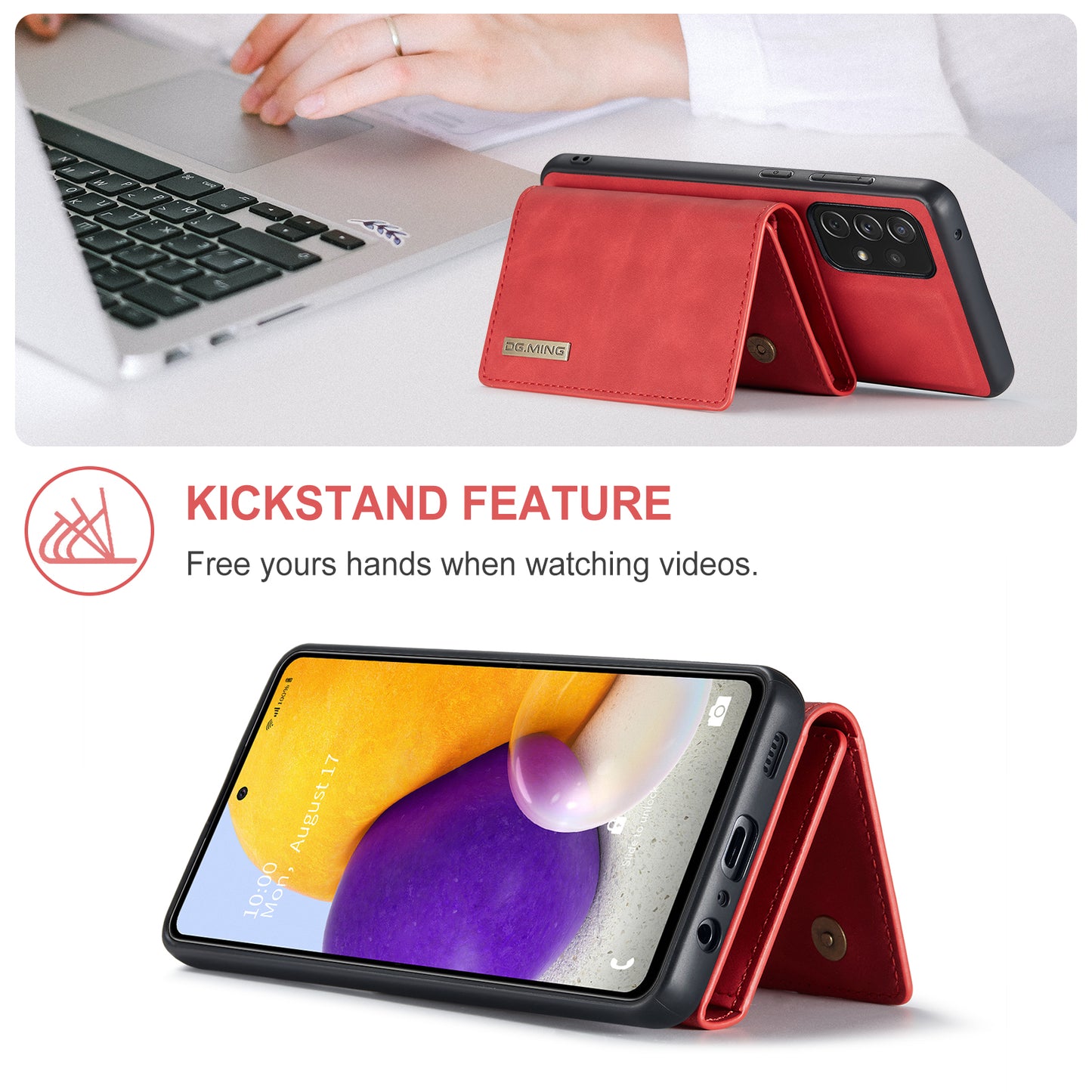 Retro Detachable Fold Wallet Galaxy A72 Case Magnetic Clip