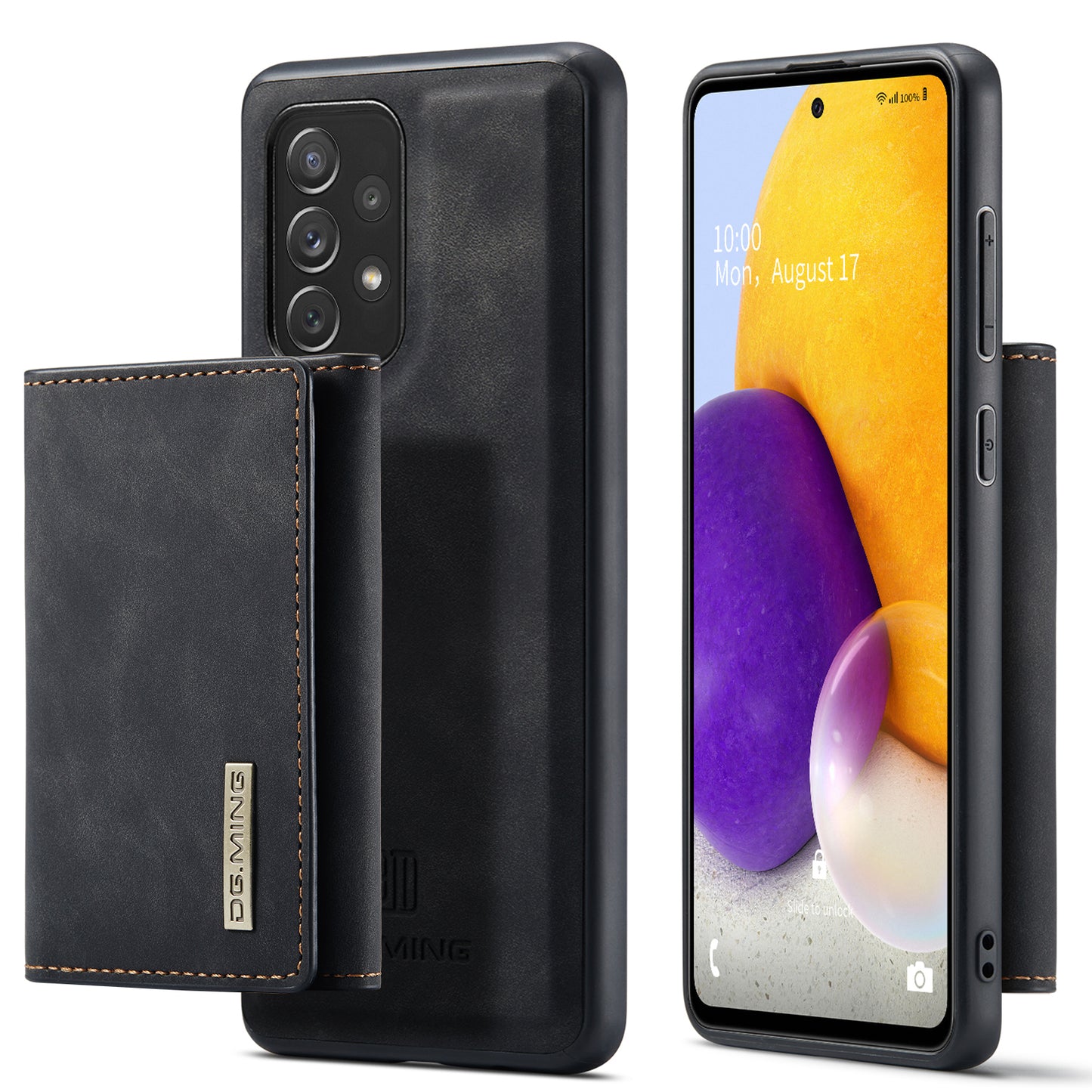 Retro Detachable Fold Wallet Galaxy A72 Case Magnetic Clip