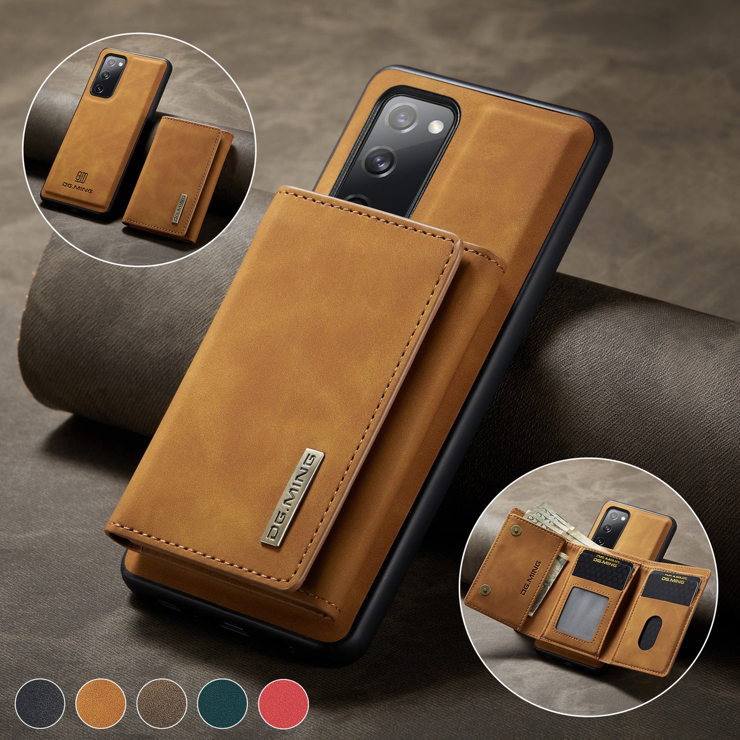 Retro Detachable Fold Wallet Galaxy S20 FE Case Magnetic Clip