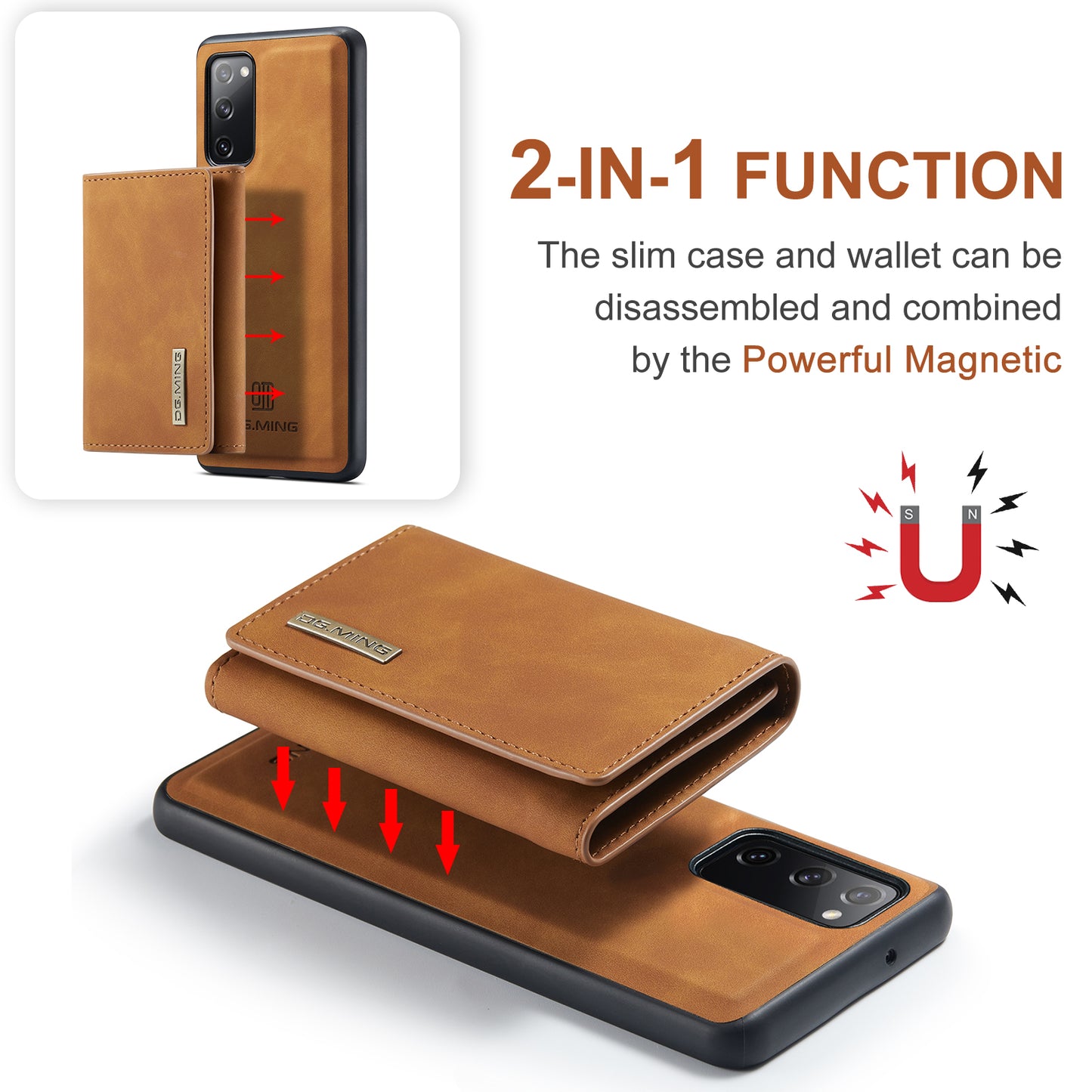 Retro Detachable Fold Wallet Galaxy S20 FE Case Magnetic Clip