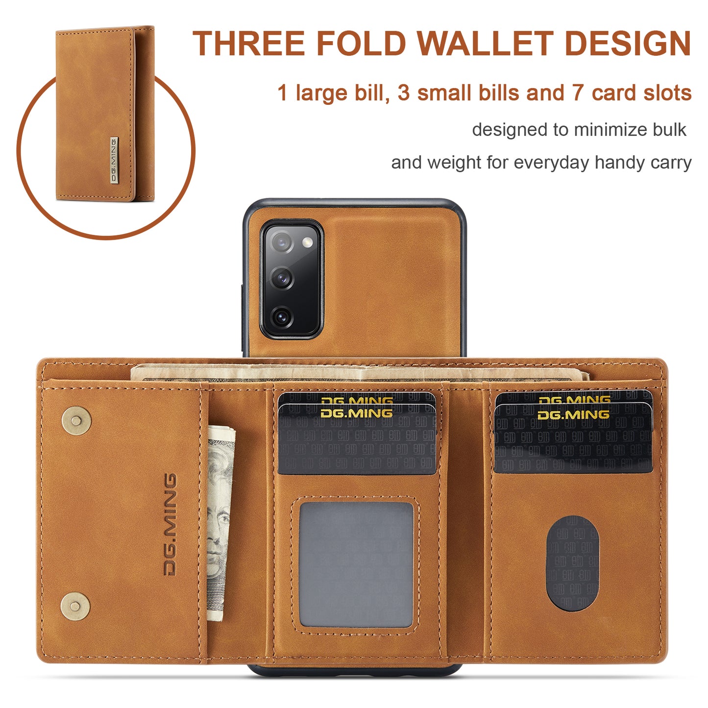 Retro Detachable Fold Wallet Galaxy S20 FE Case Magnetic Clip