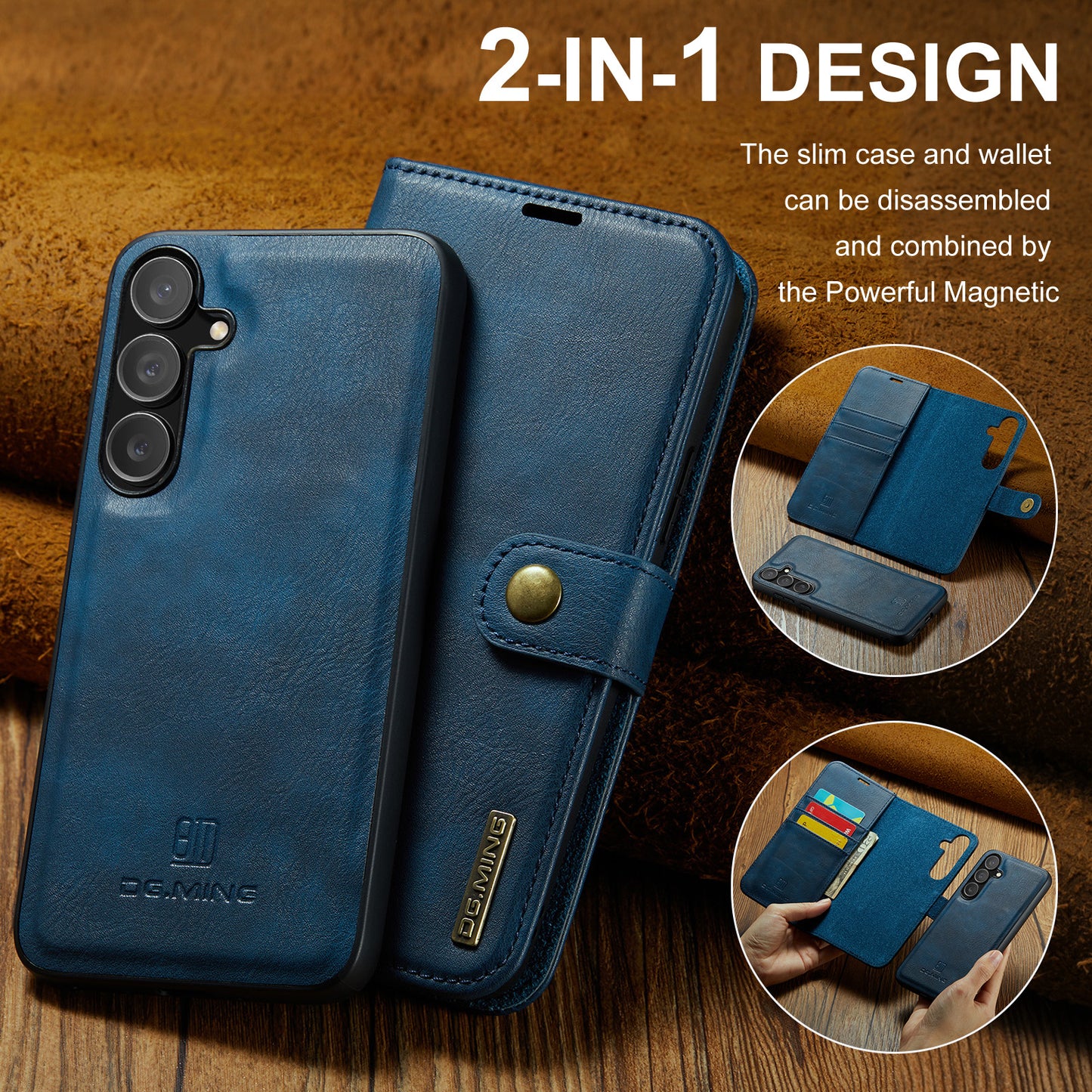 Wallet Detachable 2 In 1 Buckle Galaxy S24 FE Case Magnetic