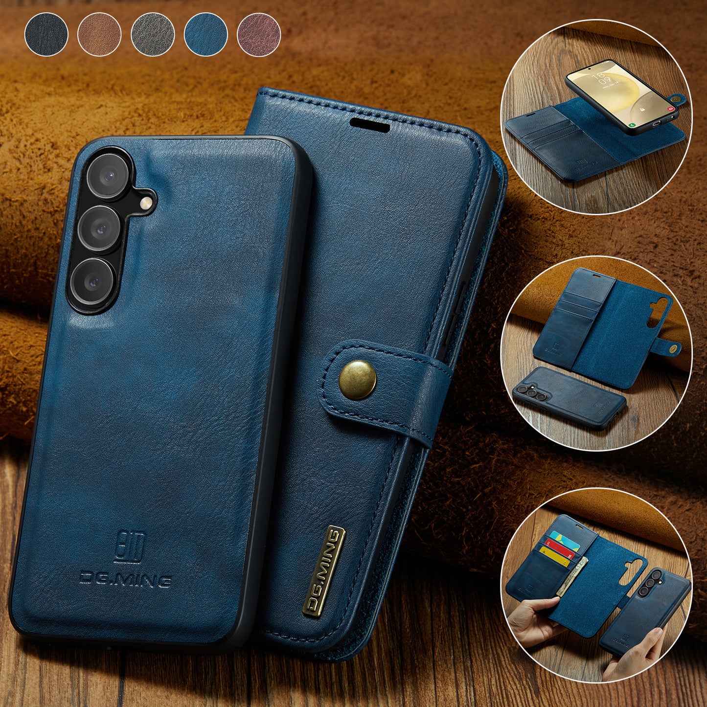 Wallet Detachable 2 In 1 Buckle Galaxy S24 FE Case Magnetic