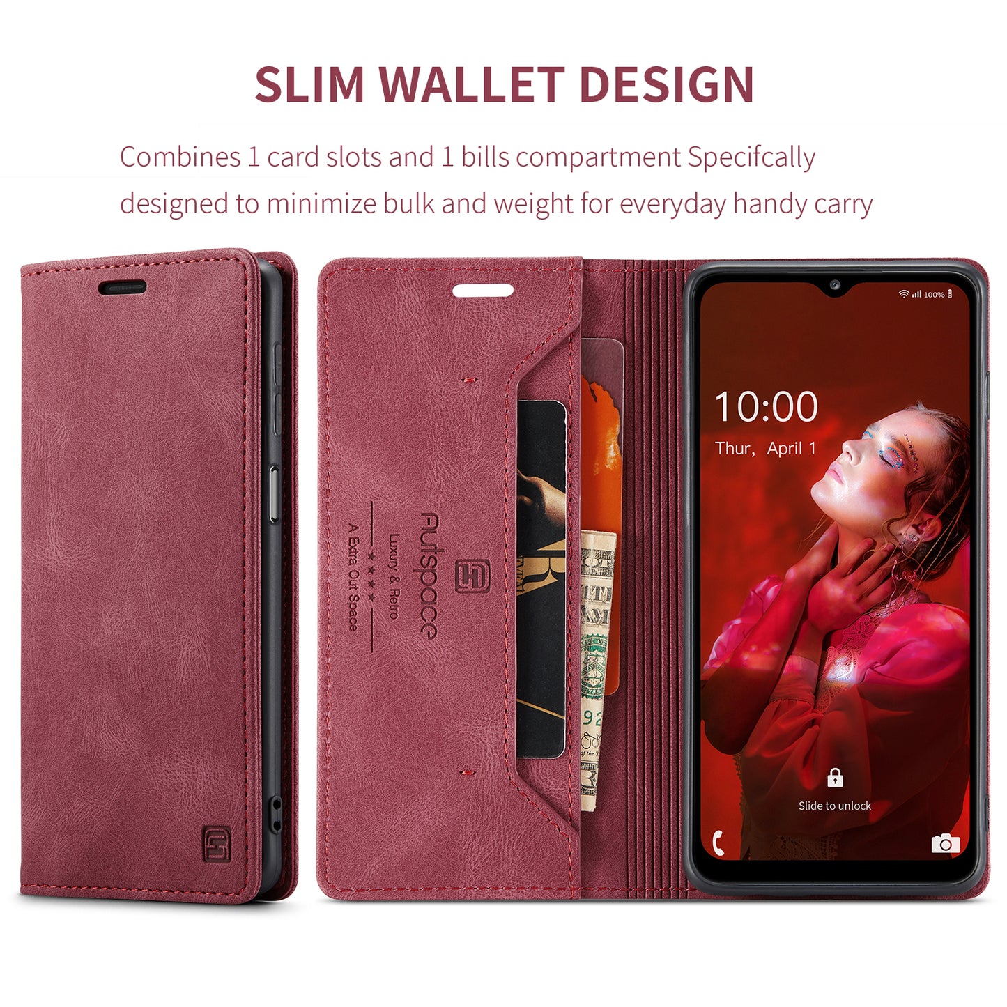 Luxury Retro Leather Galaxy A32 Case Magnetic Buckle RFID