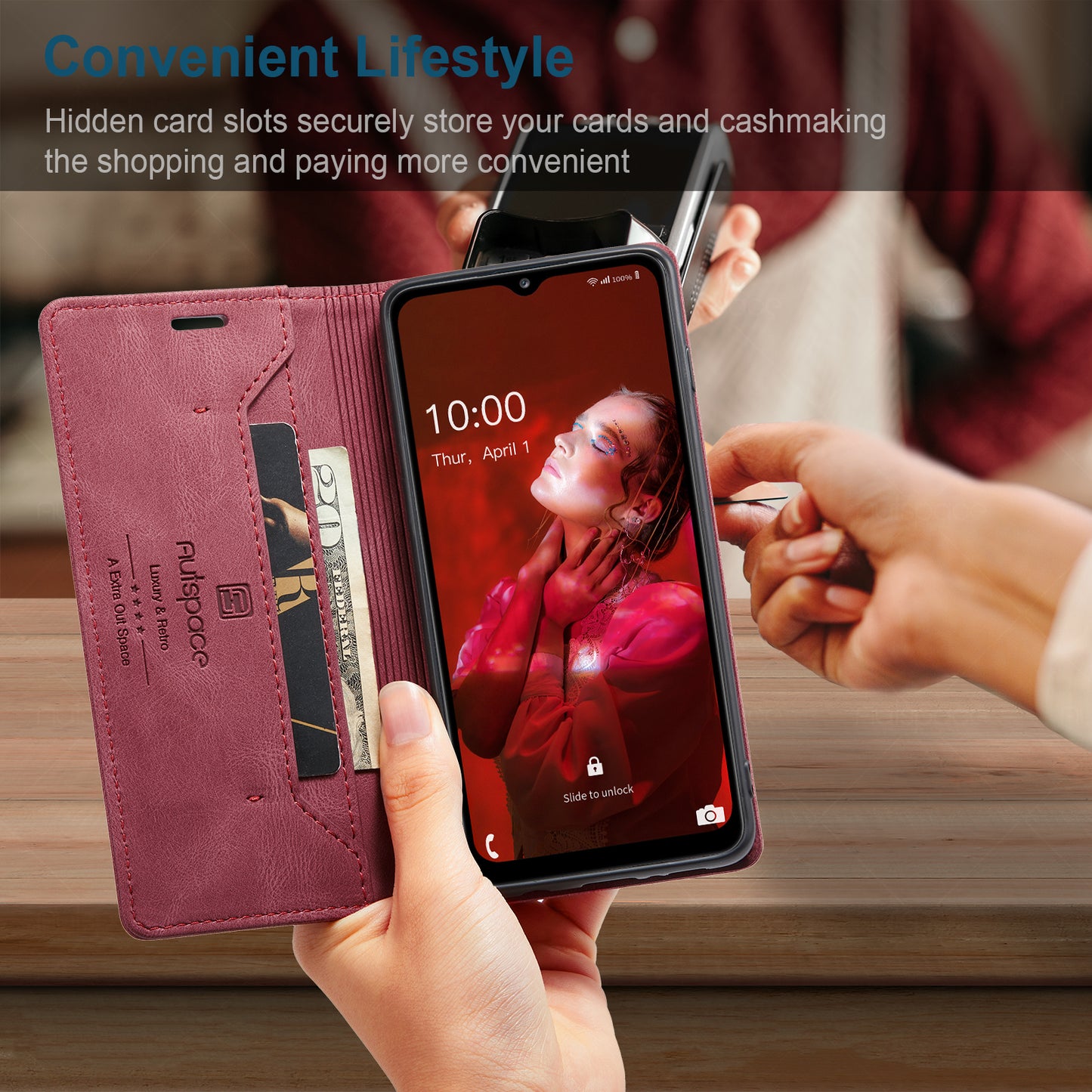 Luxury Retro Leather Galaxy A32 Case Magnetic Buckle RFID