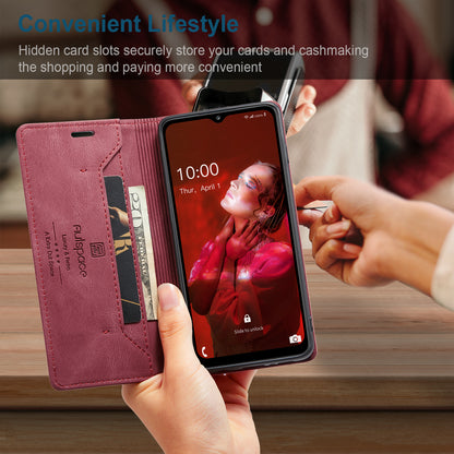 Luxury Retro Leather Galaxy A32 Case Magnetic Buckle RFID