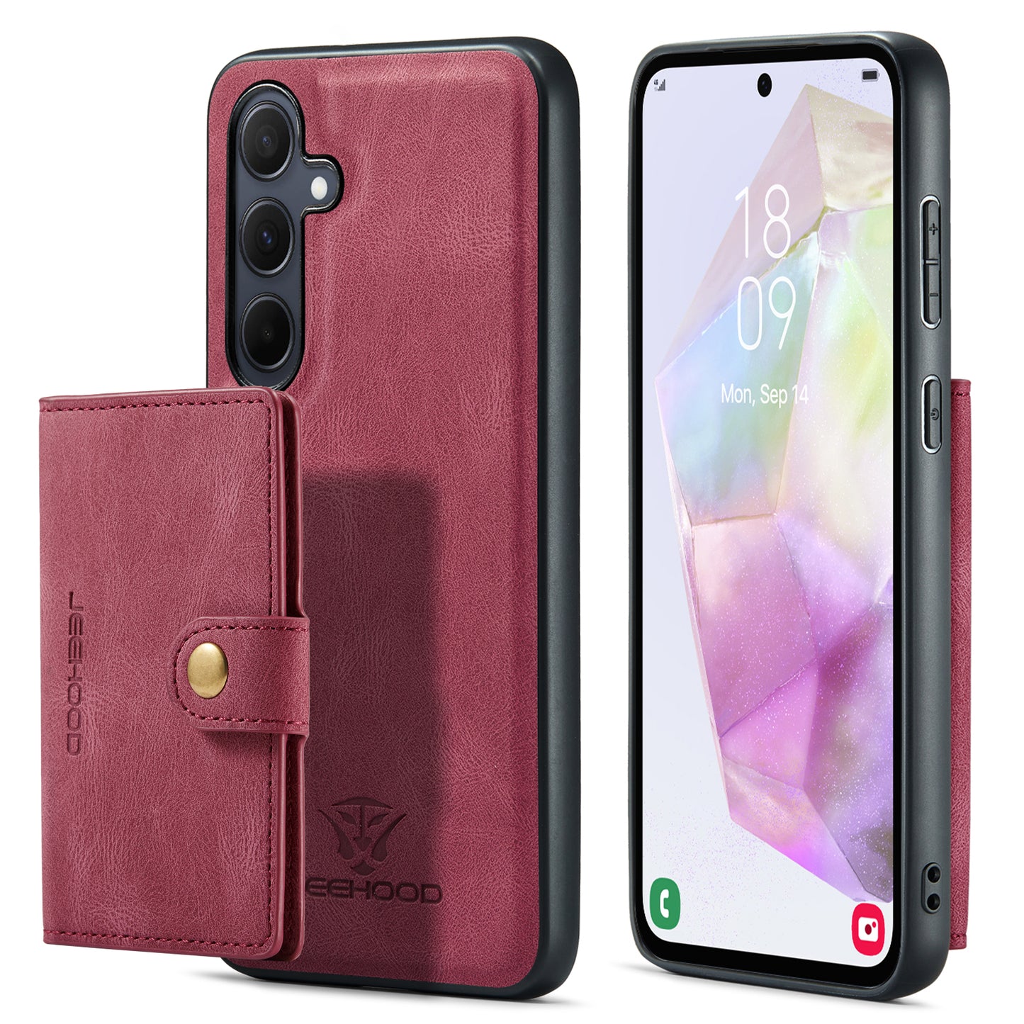 Magnetic Detachable Card Holder Galaxy A35 Case Leather Flip