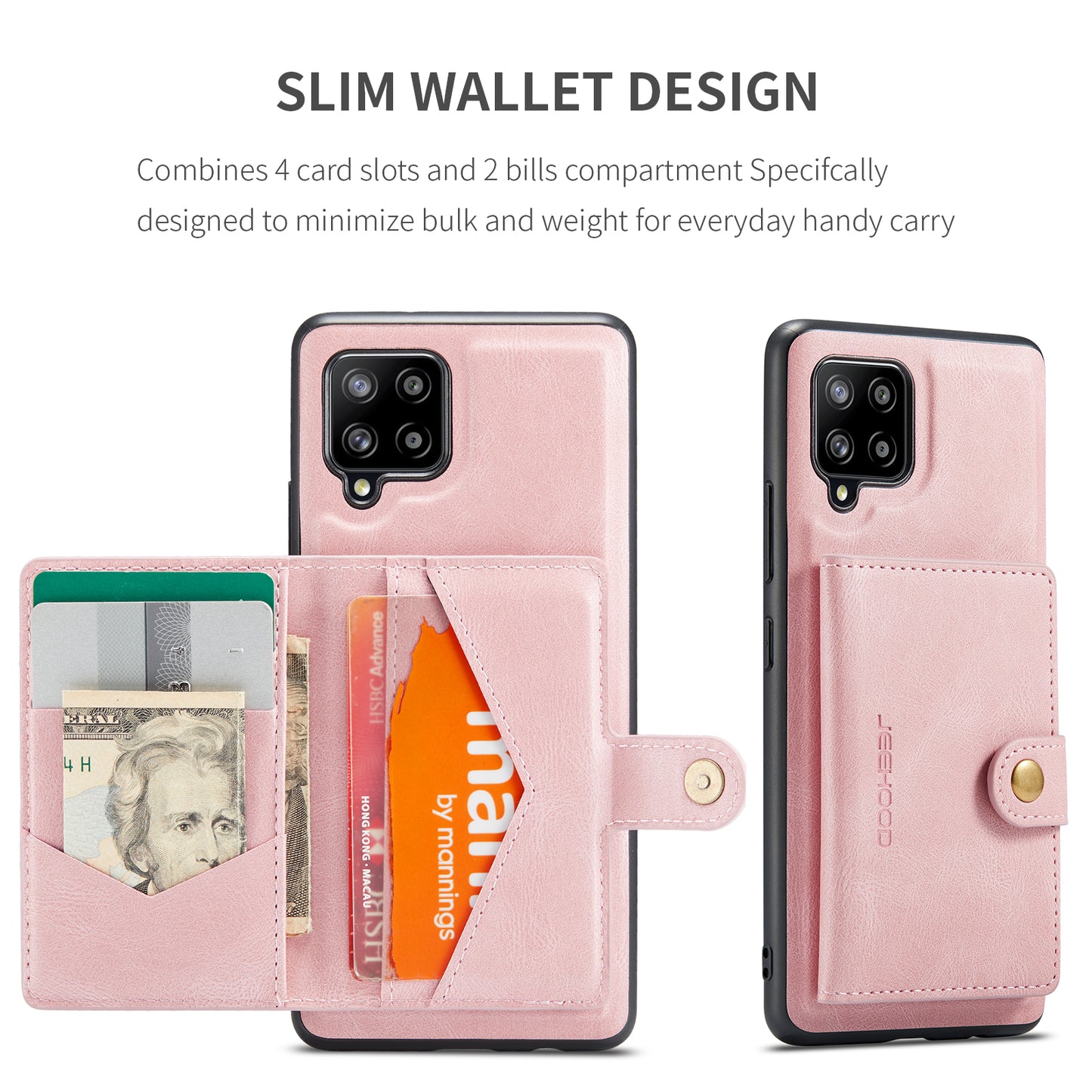 Magnetic Detachable Card Holder Galaxy A22s Case Leather Flip