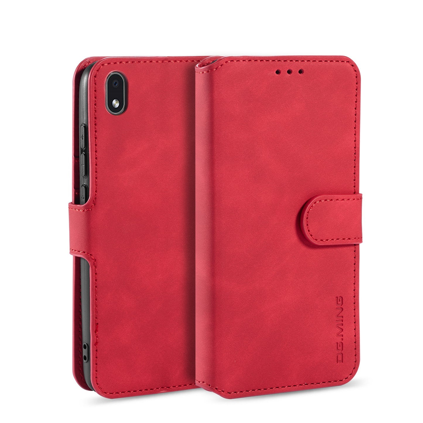 Retro Leather Edge Galaxy A01 Case with Hand Strap