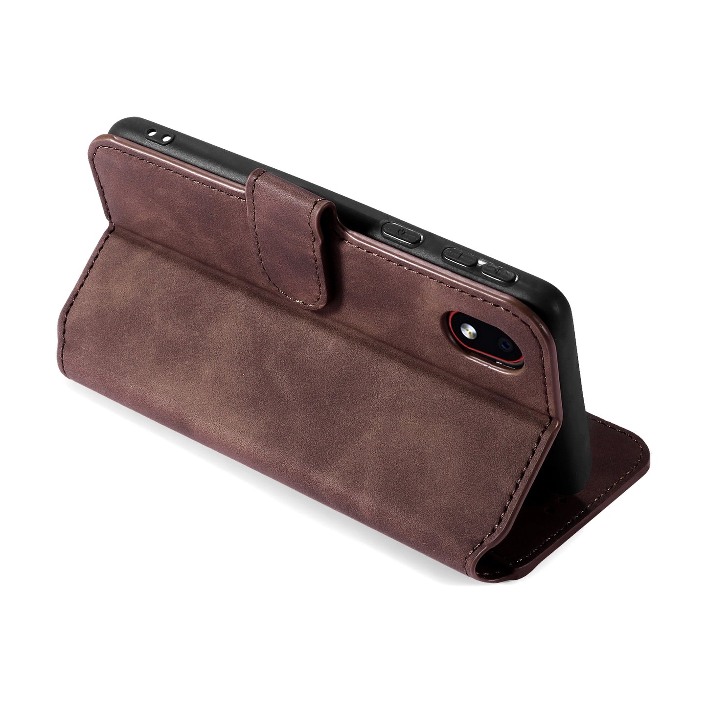 Retro Leather Edge Galaxy A01 Case with Hand Strap