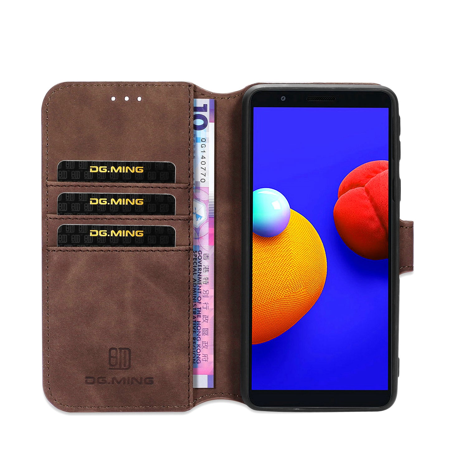 Retro Leather Edge Galaxy A01 Case with Hand Strap