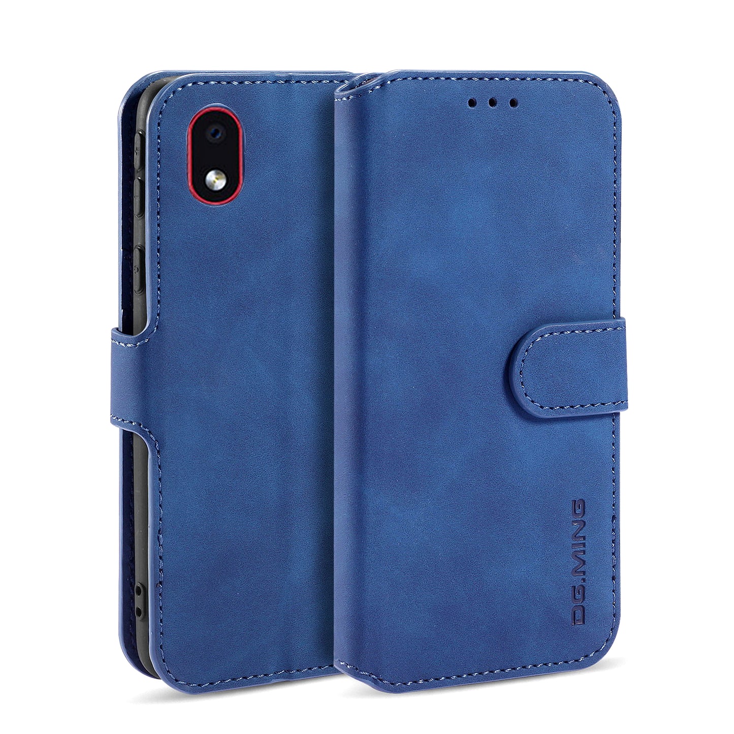 Retro Leather Edge Galaxy A01 Case with Hand Strap