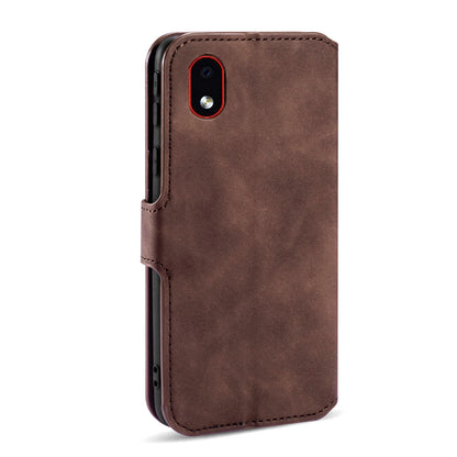 Retro Leather Edge Galaxy A01 Case with Hand Strap