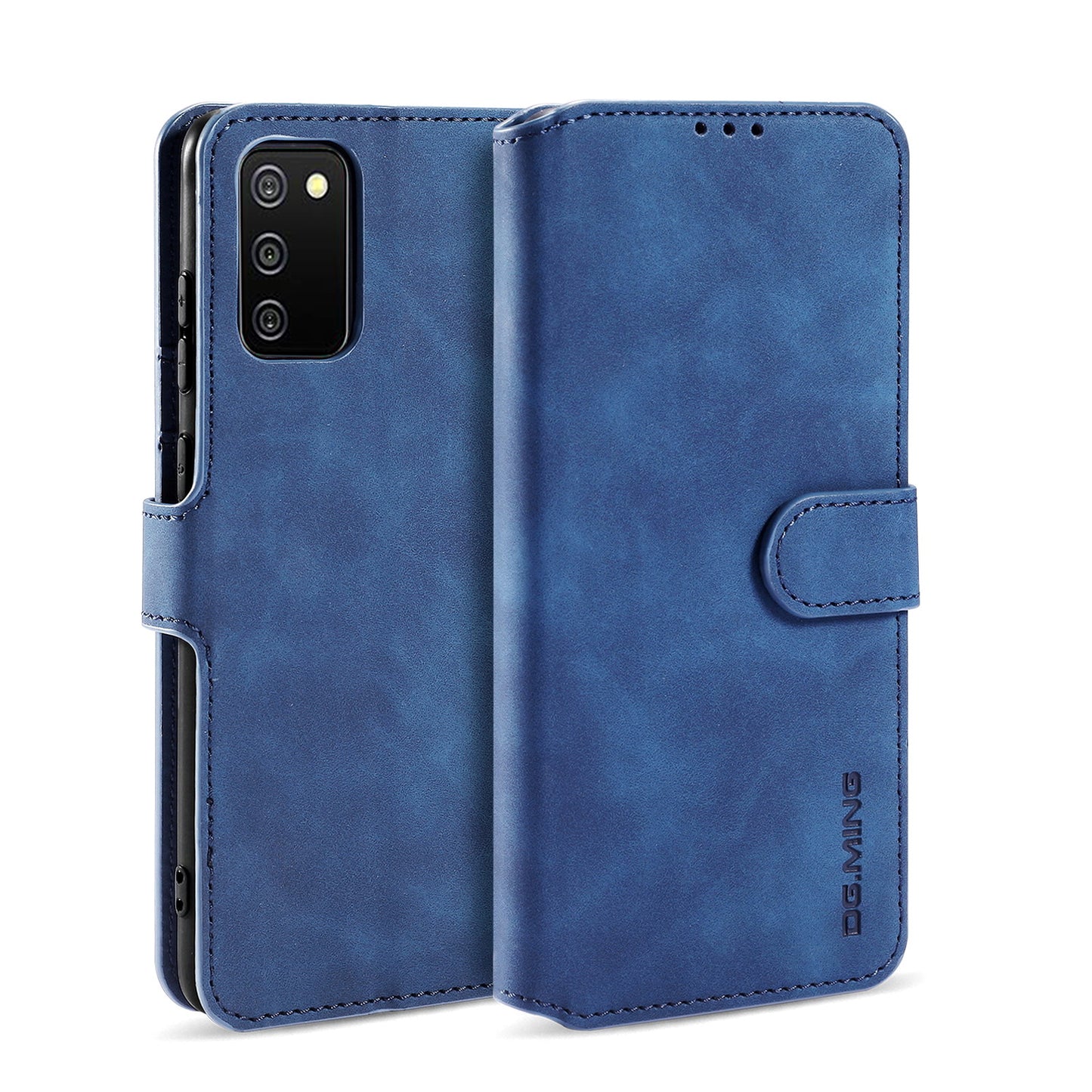 Retro Leather Edge Galaxy A02 Case with Hand Strap