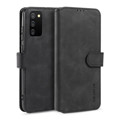 Retro Leather Edge Galaxy A02 Case with Hand Strap