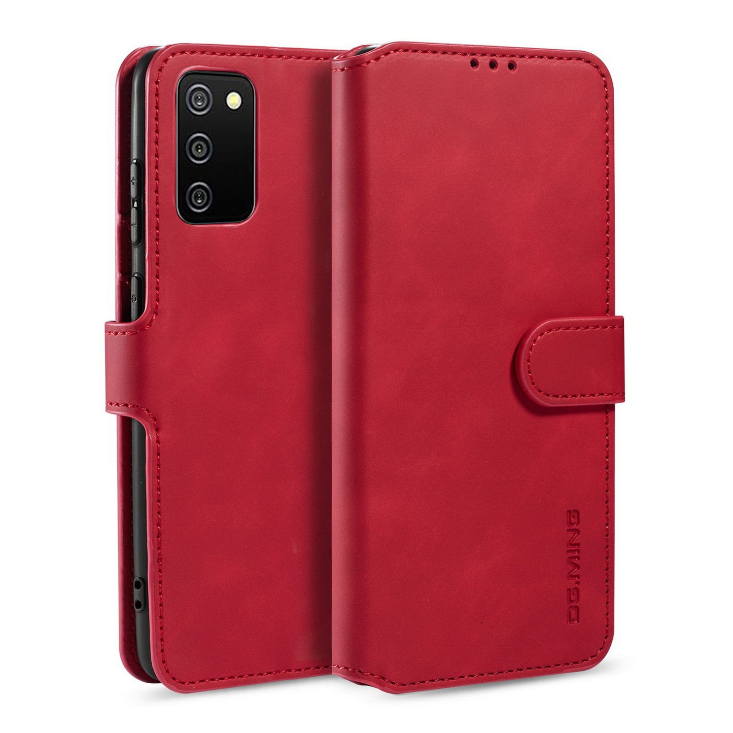 Retro Leather Edge Galaxy A02s Case with Hand Strap