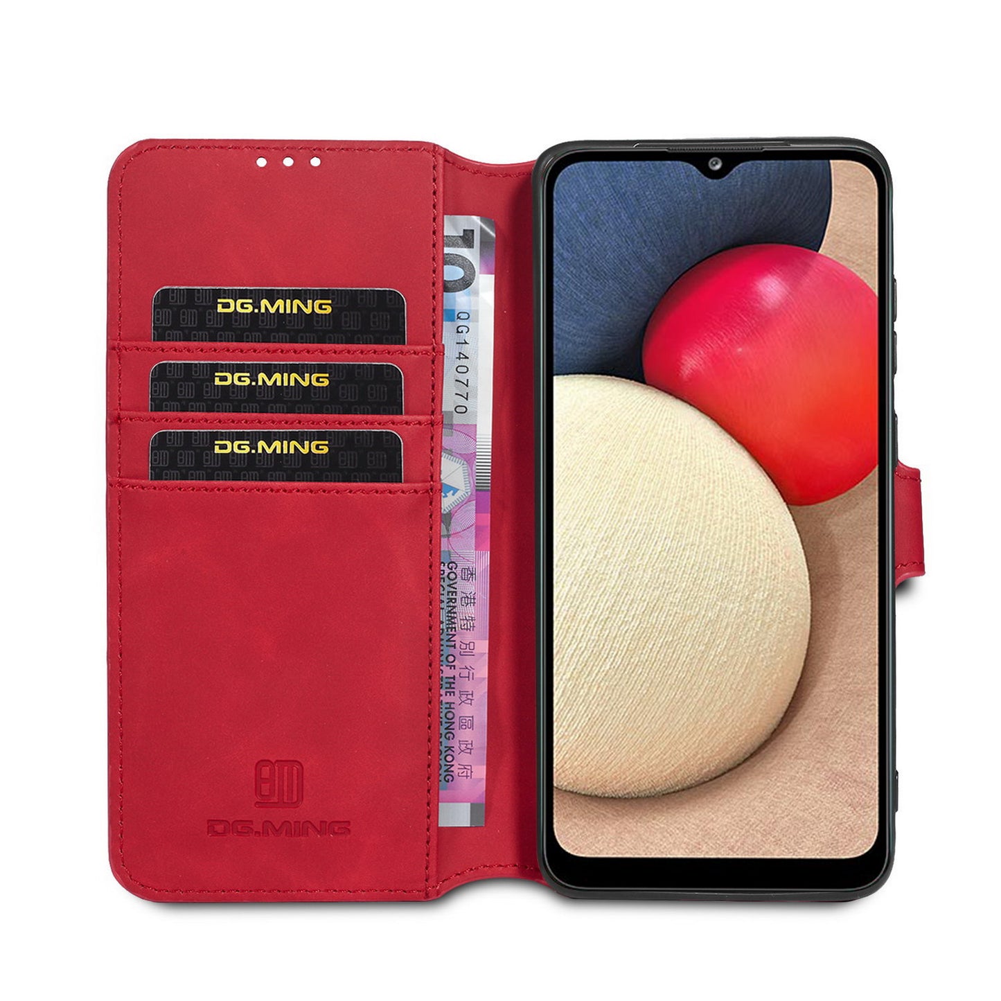 Retro Leather Edge Galaxy A02 Case with Hand Strap