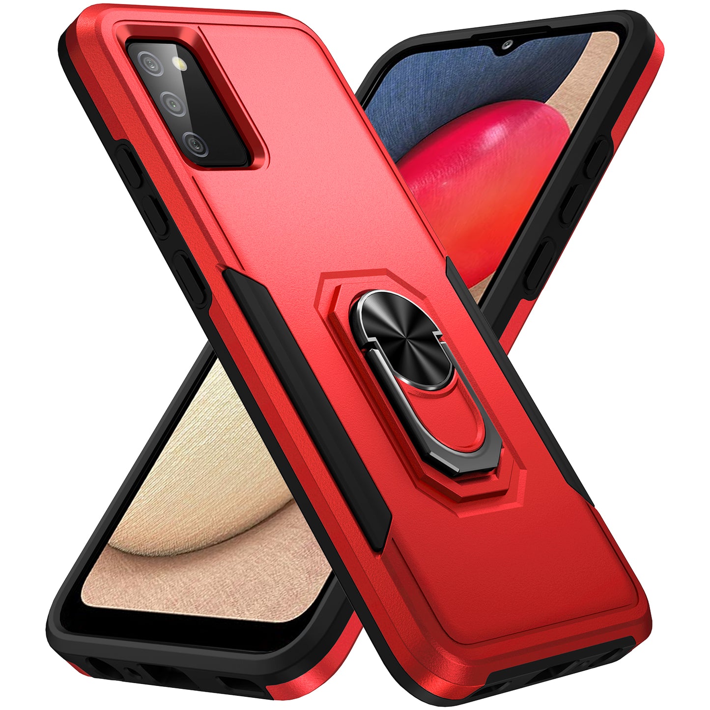 Pioneer Galaxy A02s Case Rotating Ring Stand