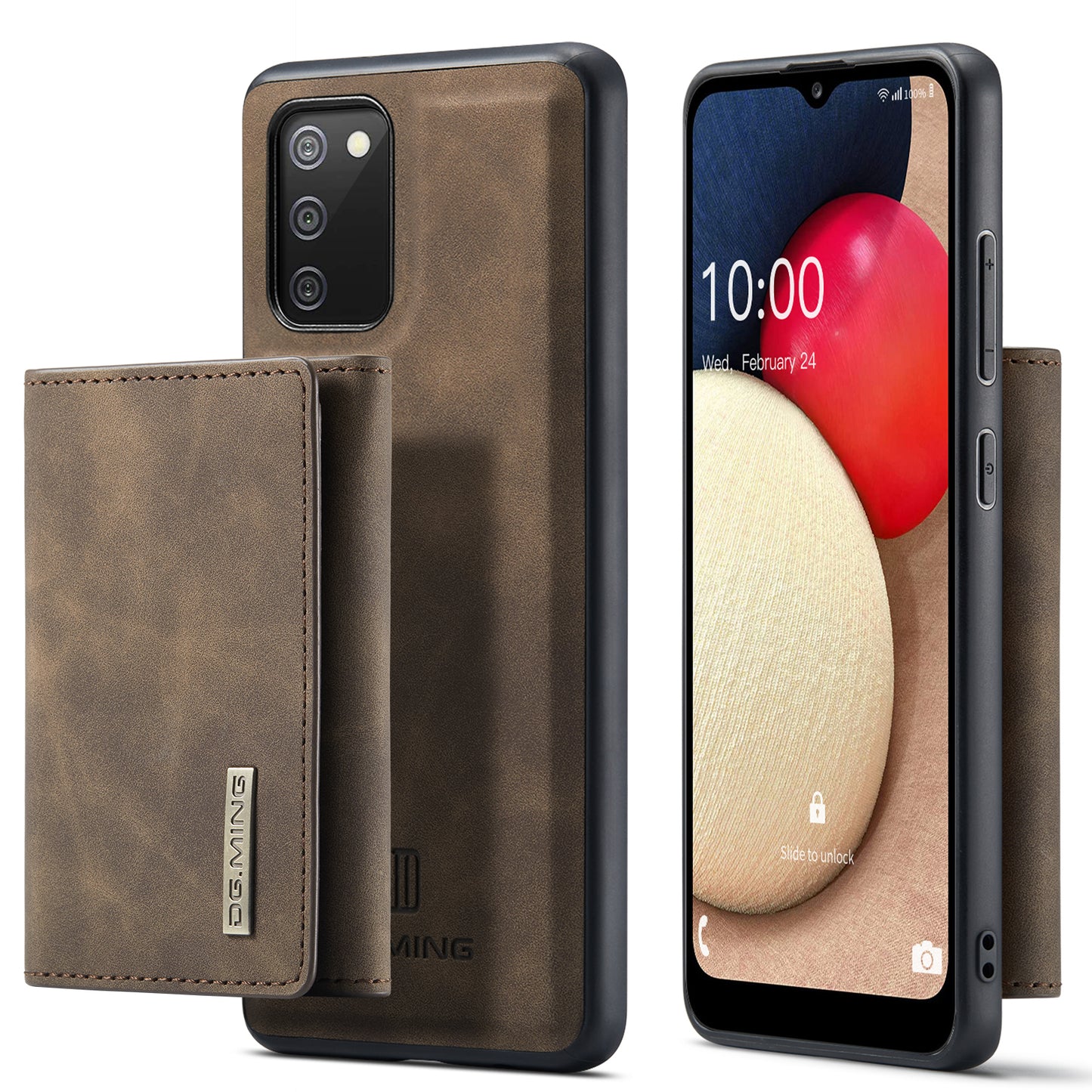 Retro Detachable Fold Wallet Galaxy A02s Case Magnetic Clip