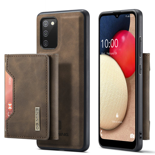 Retro Detachable Fold Card Holder Galaxy A02 Case Magnetic Clip