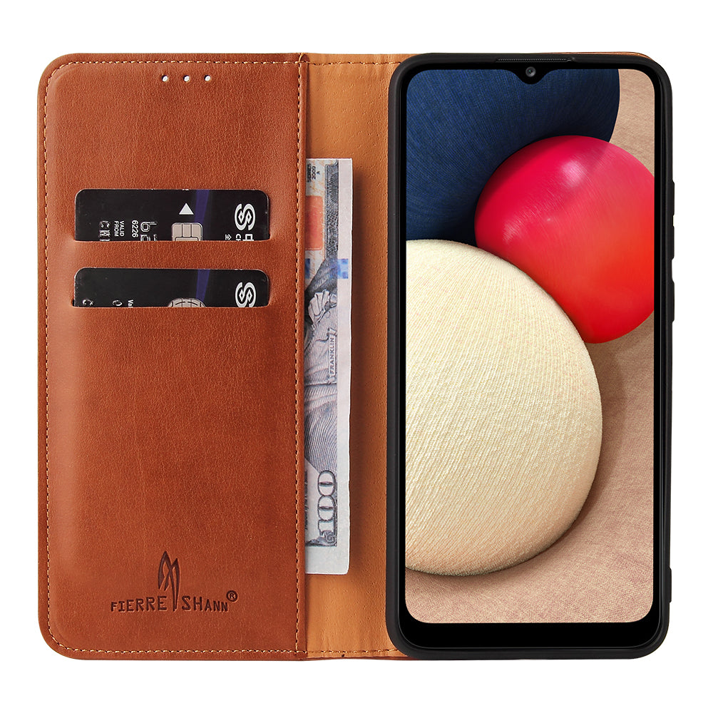 PU Leather Galaxy A02 Case Wallet Stand Texture Deluxe