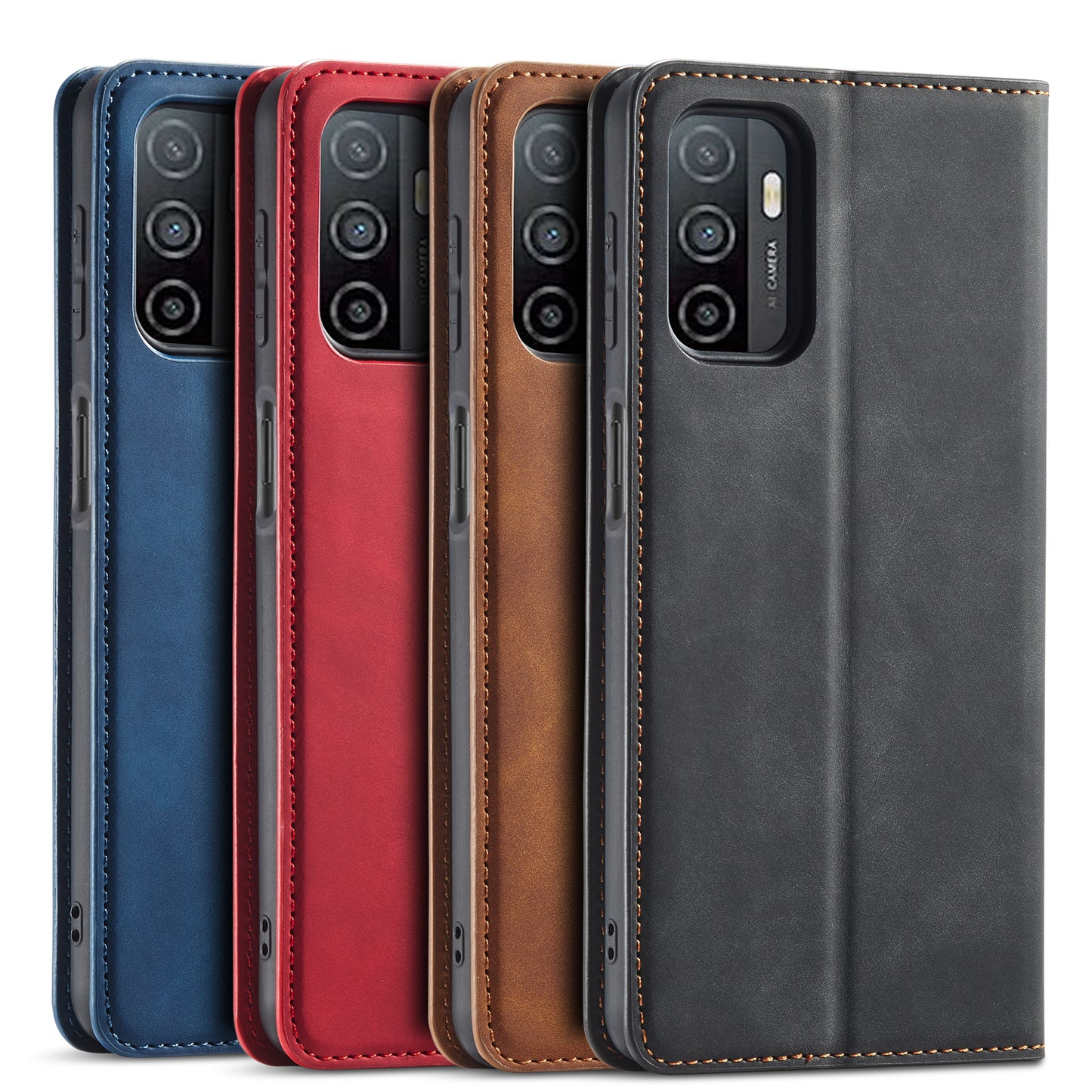 Illusion Slim Retro Leather Galaxy A03 Case Magnetic