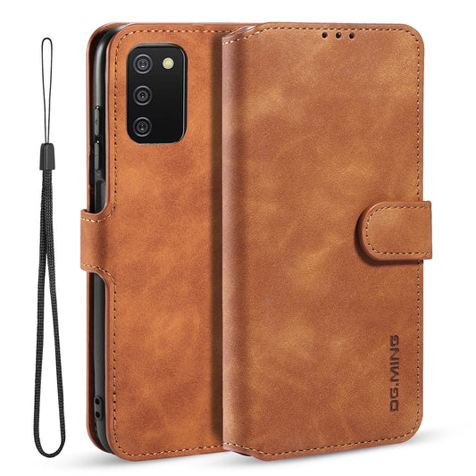 Retro Leather Edge Galaxy A03 Case with Hand Strap