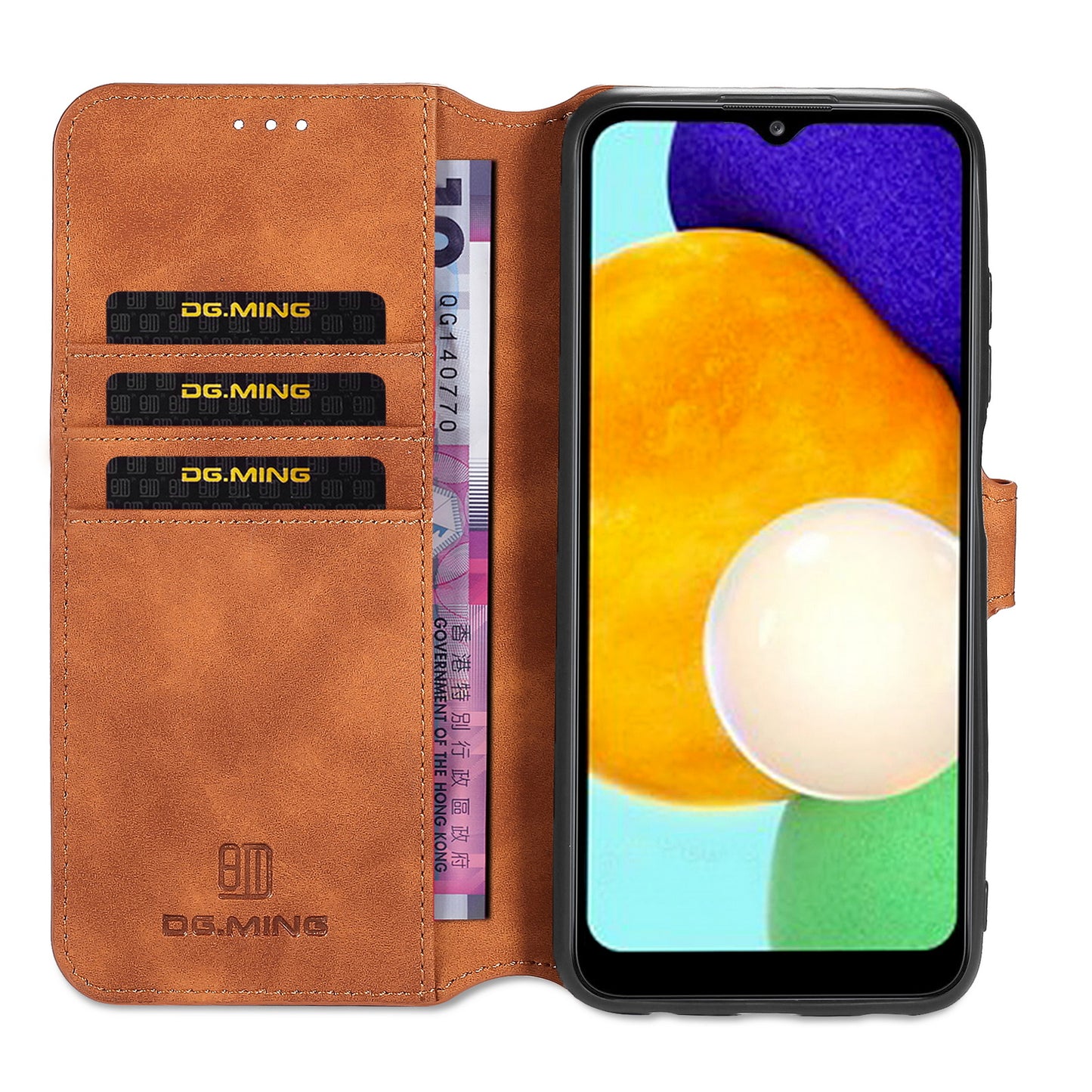 Retro Leather Edge Galaxy A03s Case with Hand Strap