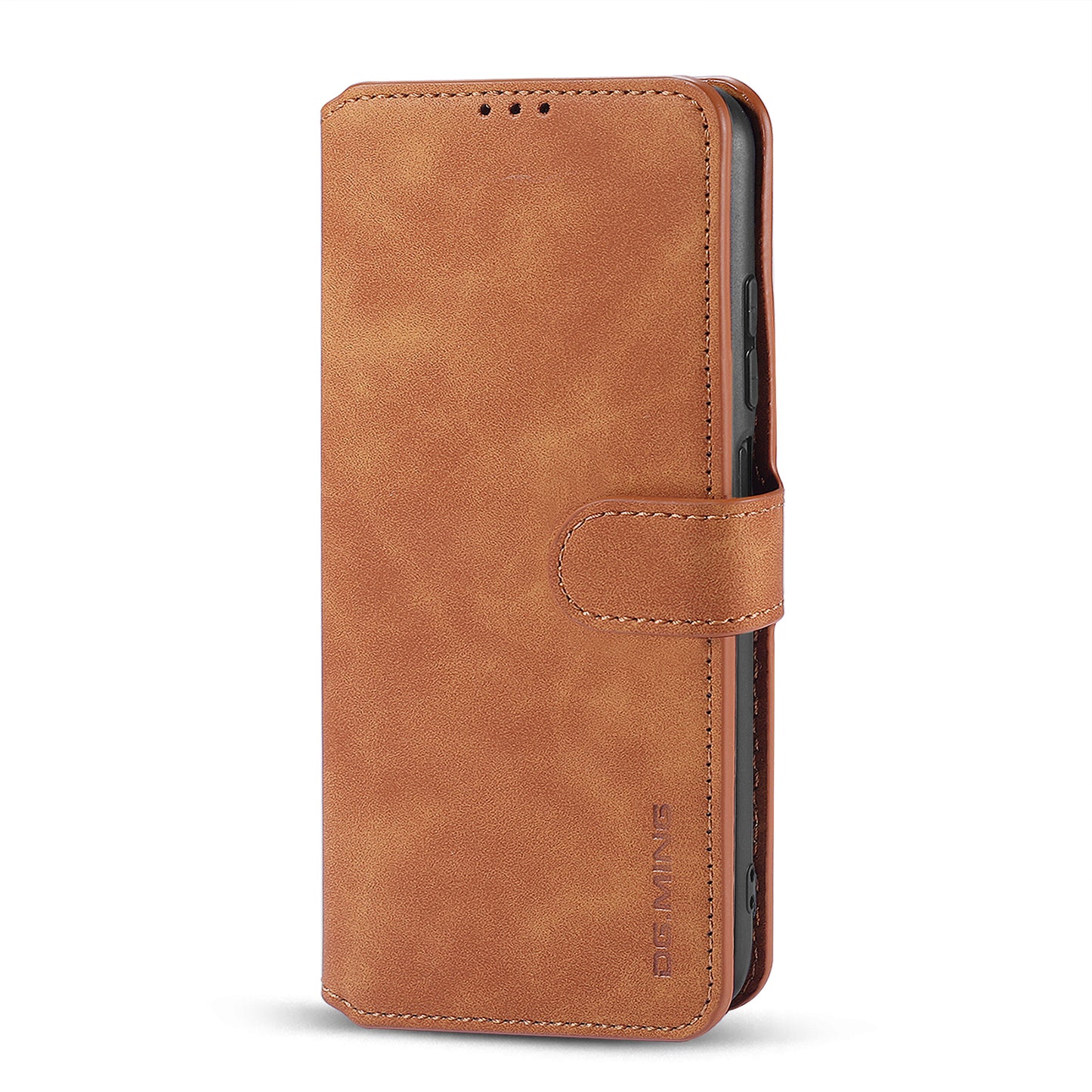 Retro Leather Edge Galaxy A03s Case with Hand Strap