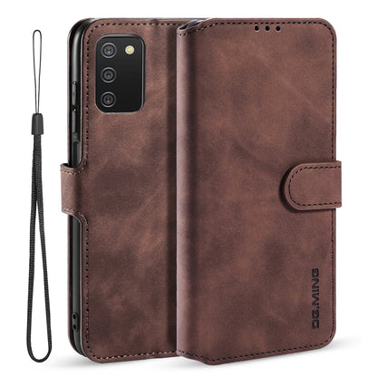 Retro Leather Edge Galaxy A03 Case with Hand Strap