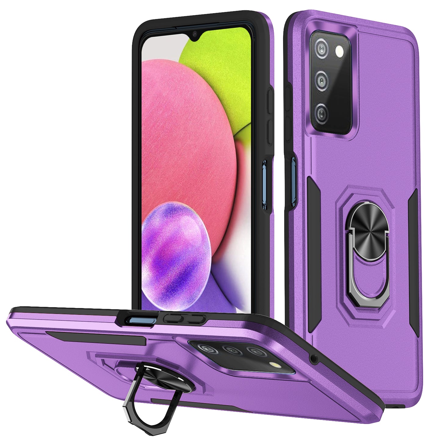 Pioneer Galaxy A03 Core Case Rotating Ring Stand