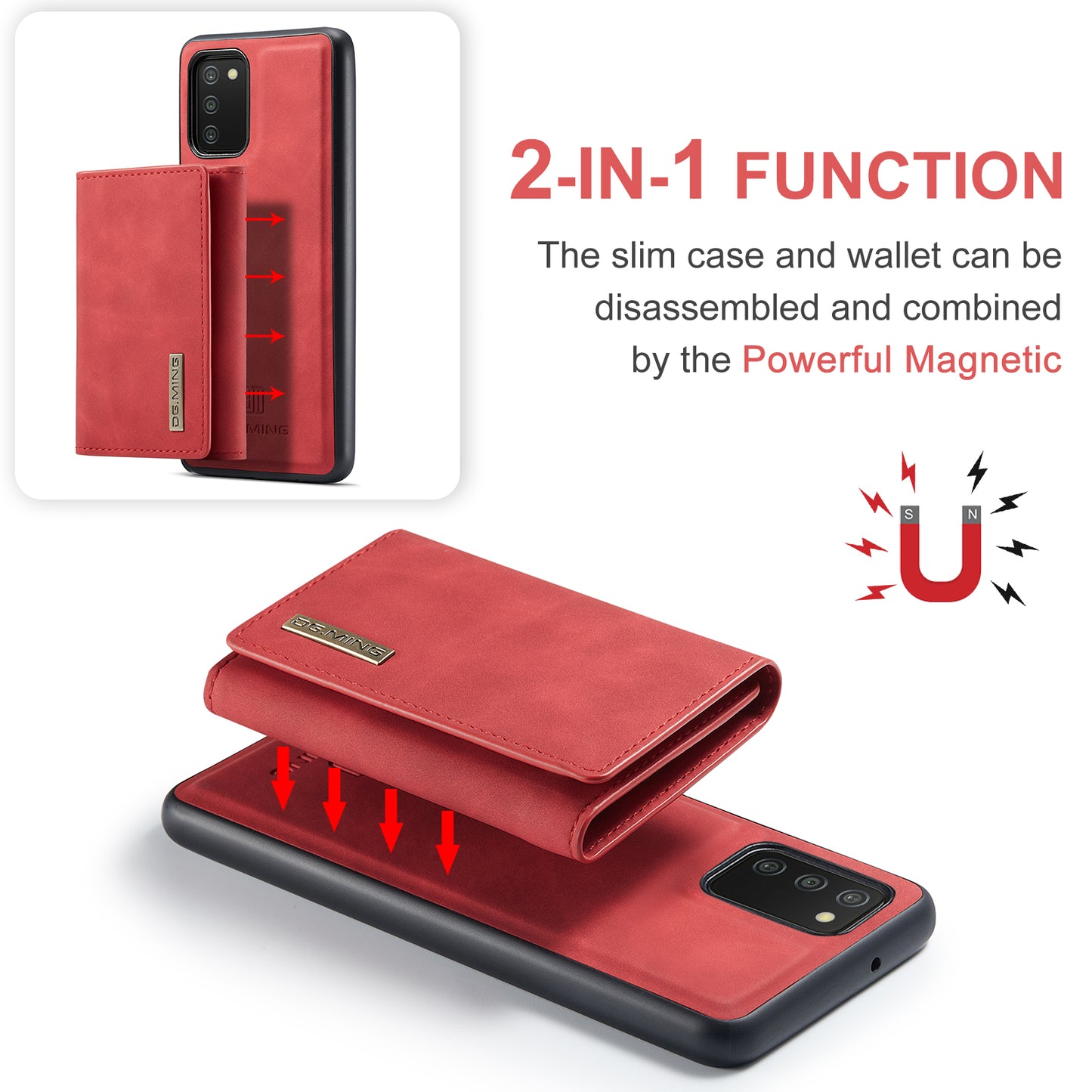 Retro Detachable Fold Wallet Galaxy A03s Case Magnetic Clip