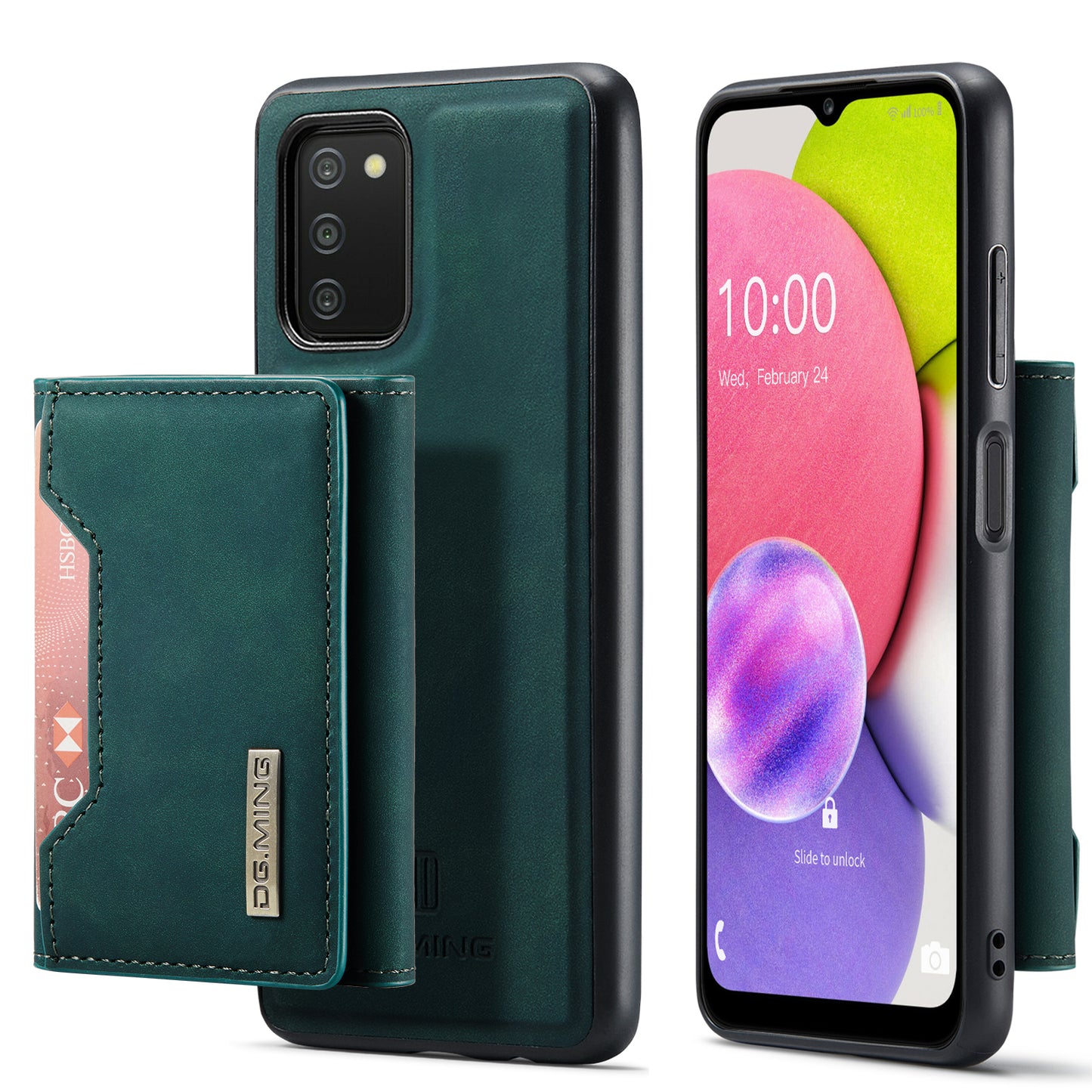 Retro Detachable Fold Card Holder Galaxy A03 Case Magnetic Clip