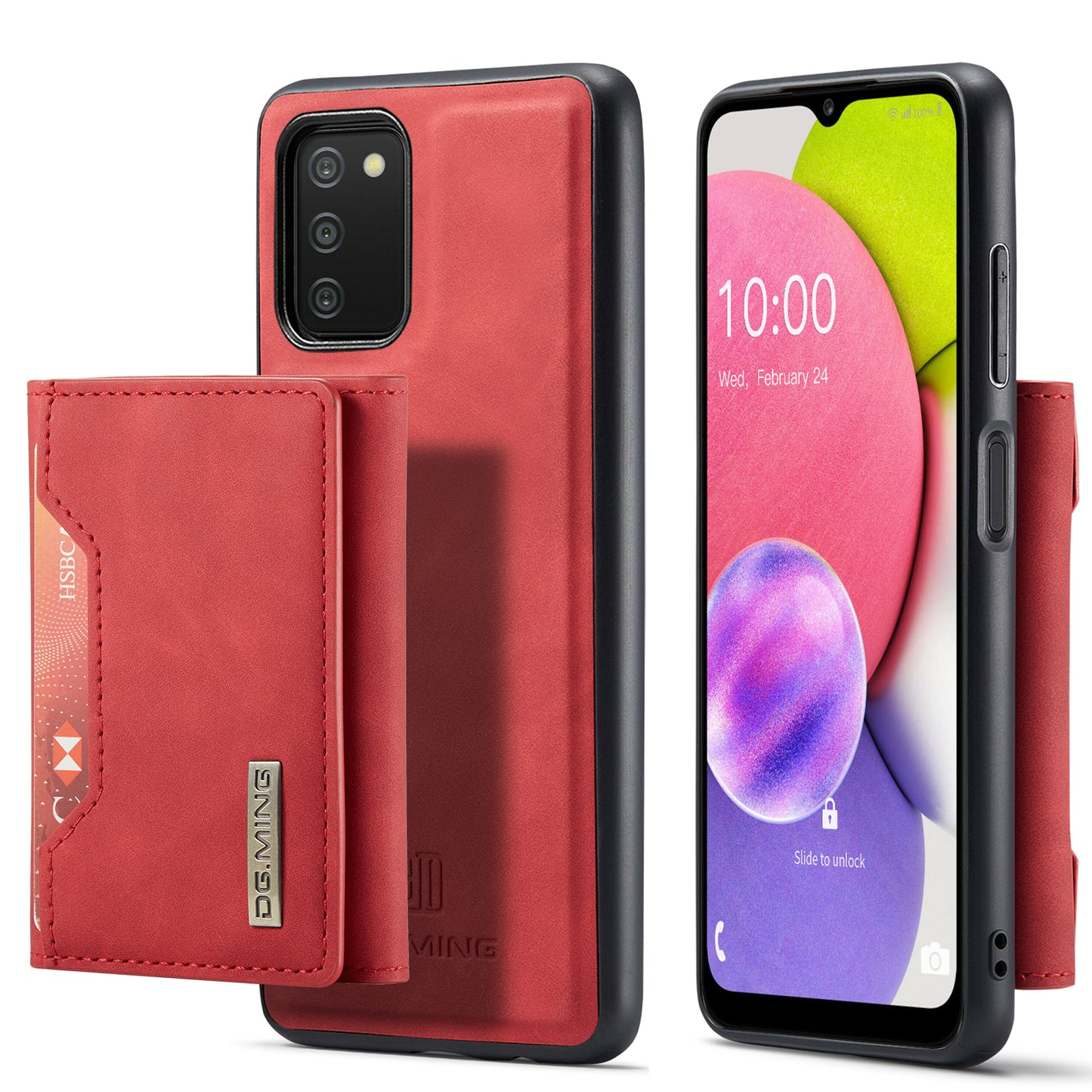 Retro Detachable Fold Card Holder Galaxy A03s Case Magnetic Clip