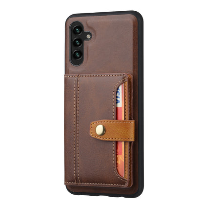 Buckle Retro Leather Galaxy A05s Case Stand Multi-card Slots